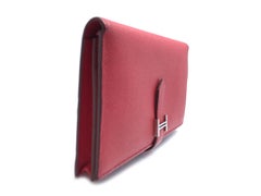 Hermes Red / Rouge Vif Epsom Leather Long Wallet