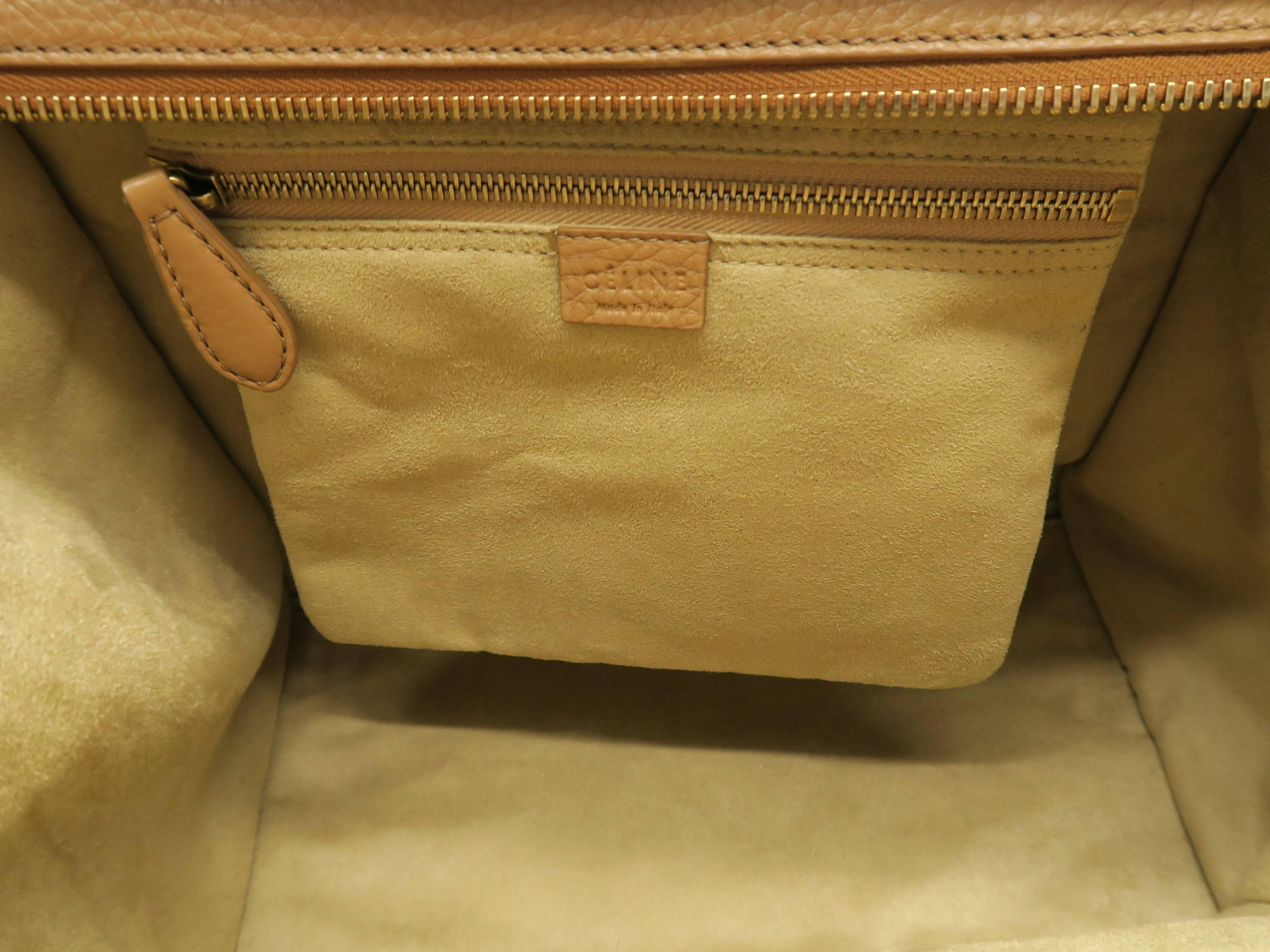 Celine Luggage Brown Calfskin Leather Handbag For Sale 2