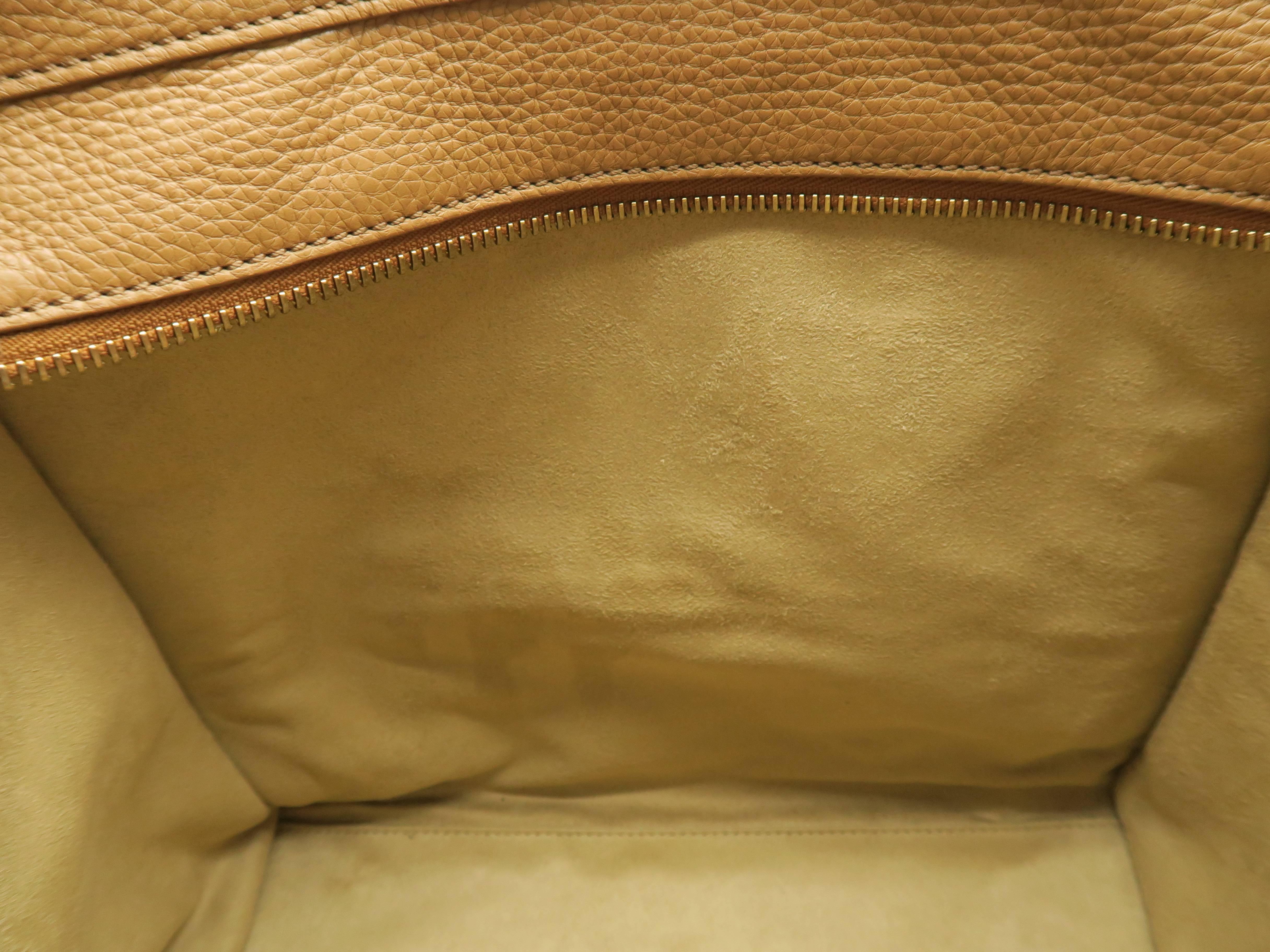 Celine Luggage Brown Calfskin Leather Handbag For Sale 4