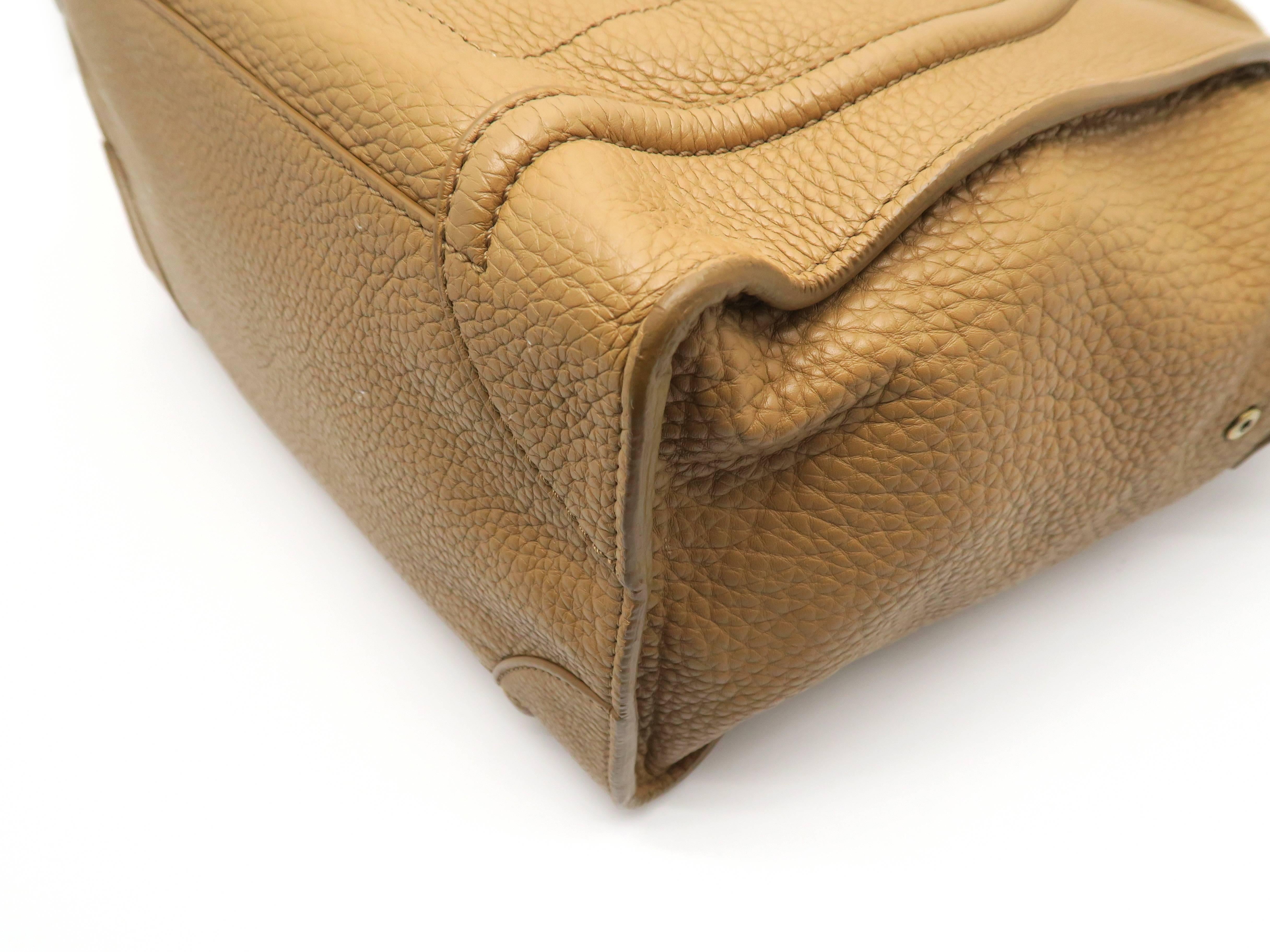 Celine Luggage Brown Calfskin Leather Handbag For Sale 1