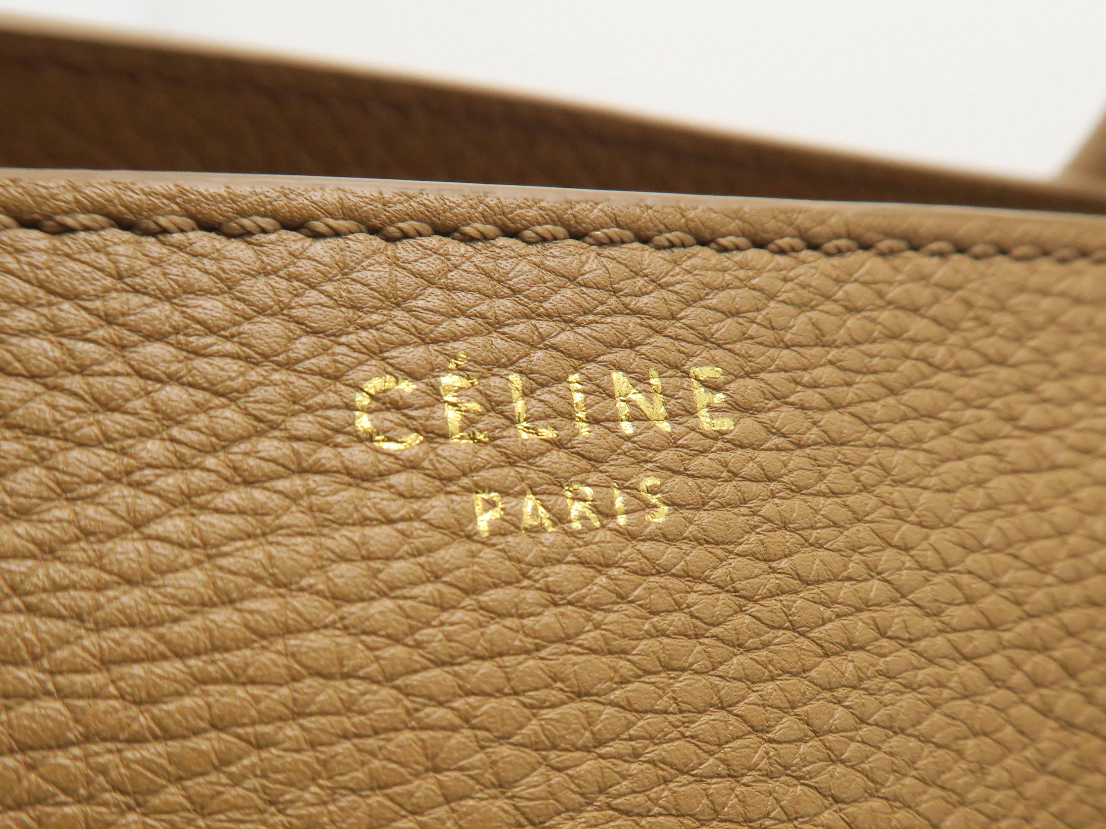Celine Luggage Brown Calfskin Leather Handbag For Sale 6