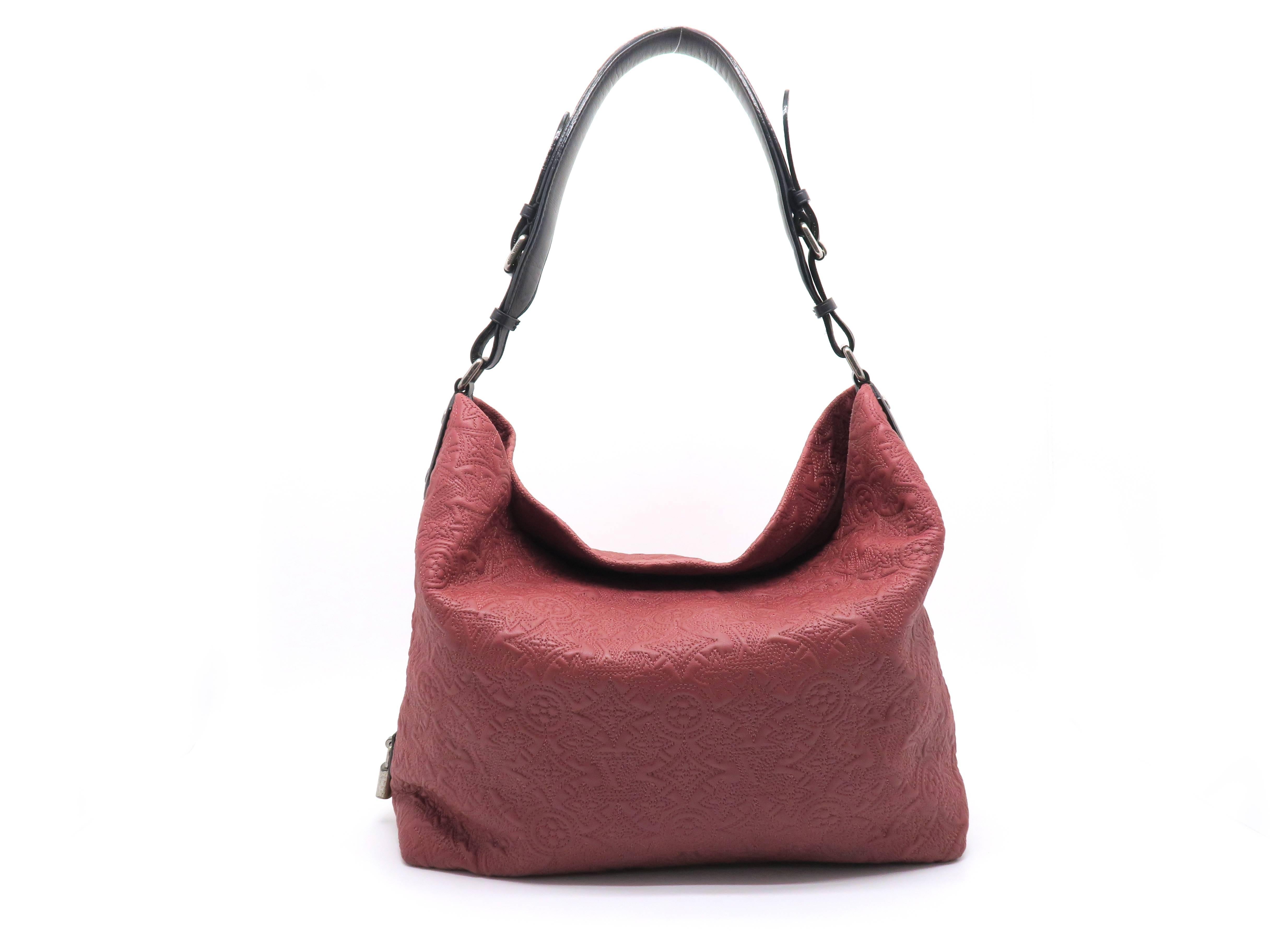 Brown Louis Vuitton Hobo PM Red Antheia Shoulder Bag For Sale