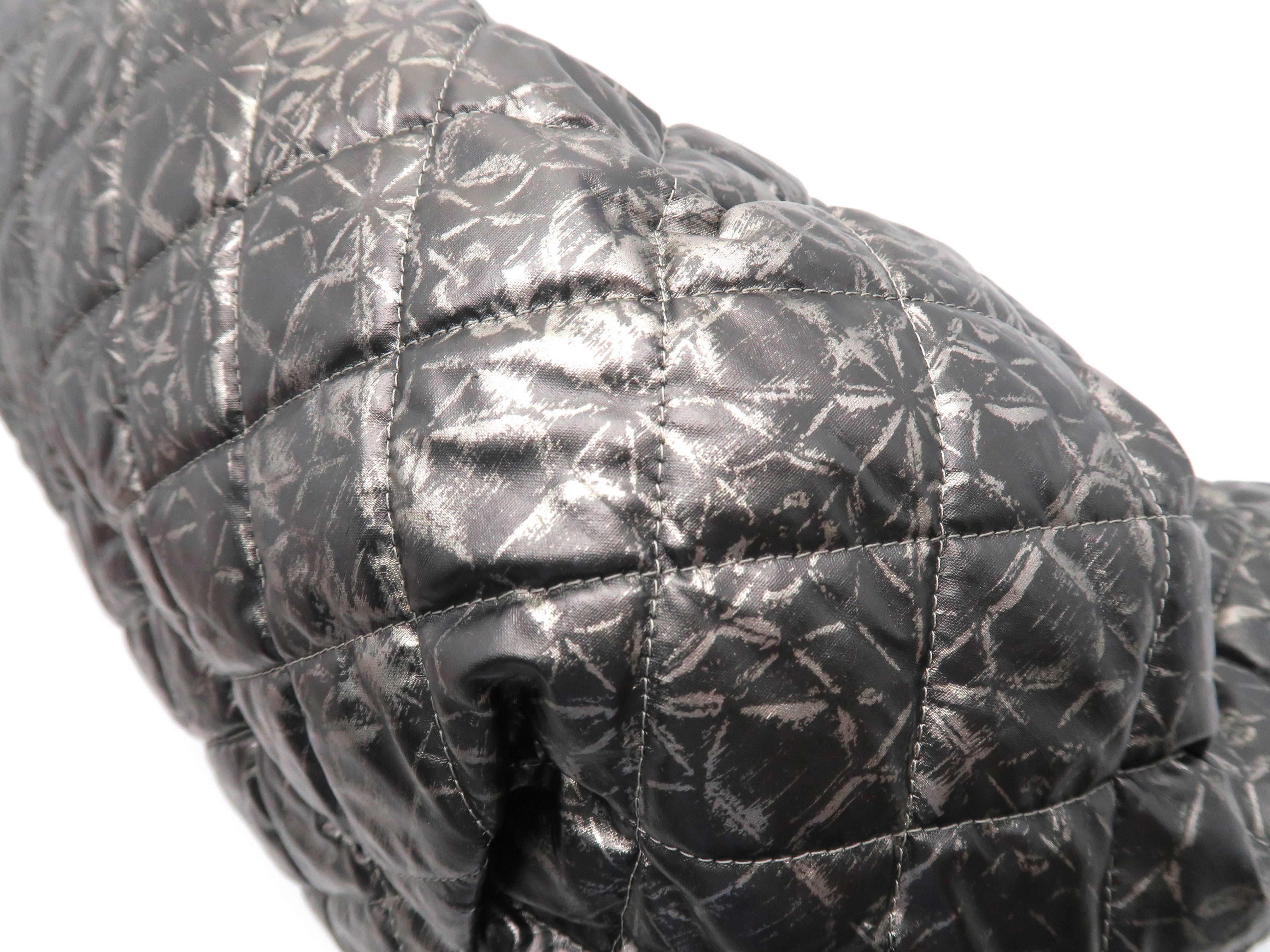 Chanel Nylon Grey Chain Shoulder Bag For Sale 1