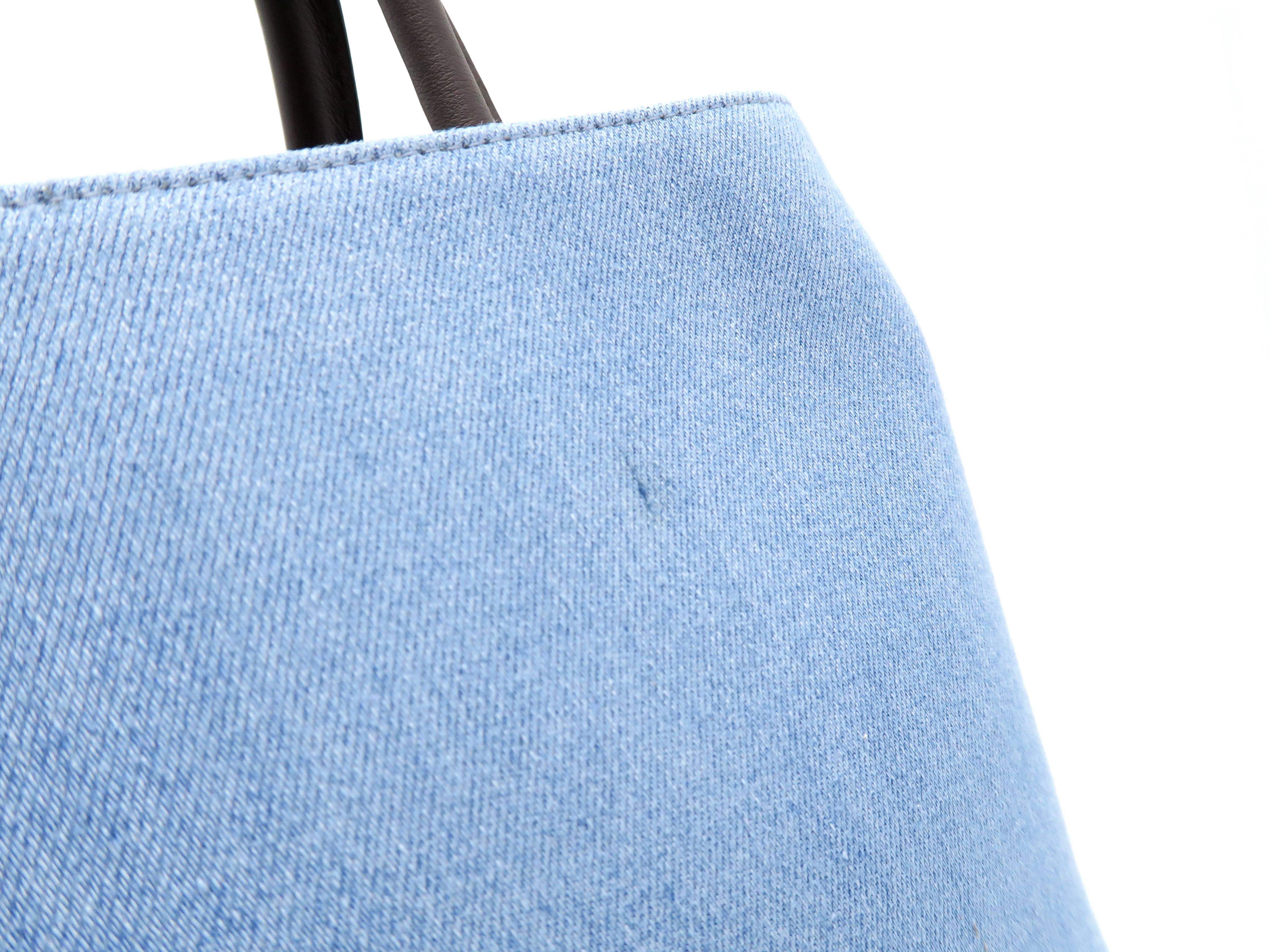 Fendi Petite 2Jours Blue/ Brown/ Multicolor Denim Studded Satchel Bag For Sale 6