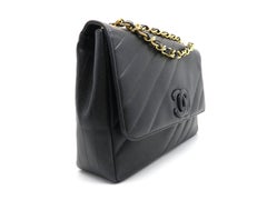 Chanel Black Caviar Leather Chain Shoulder Bag