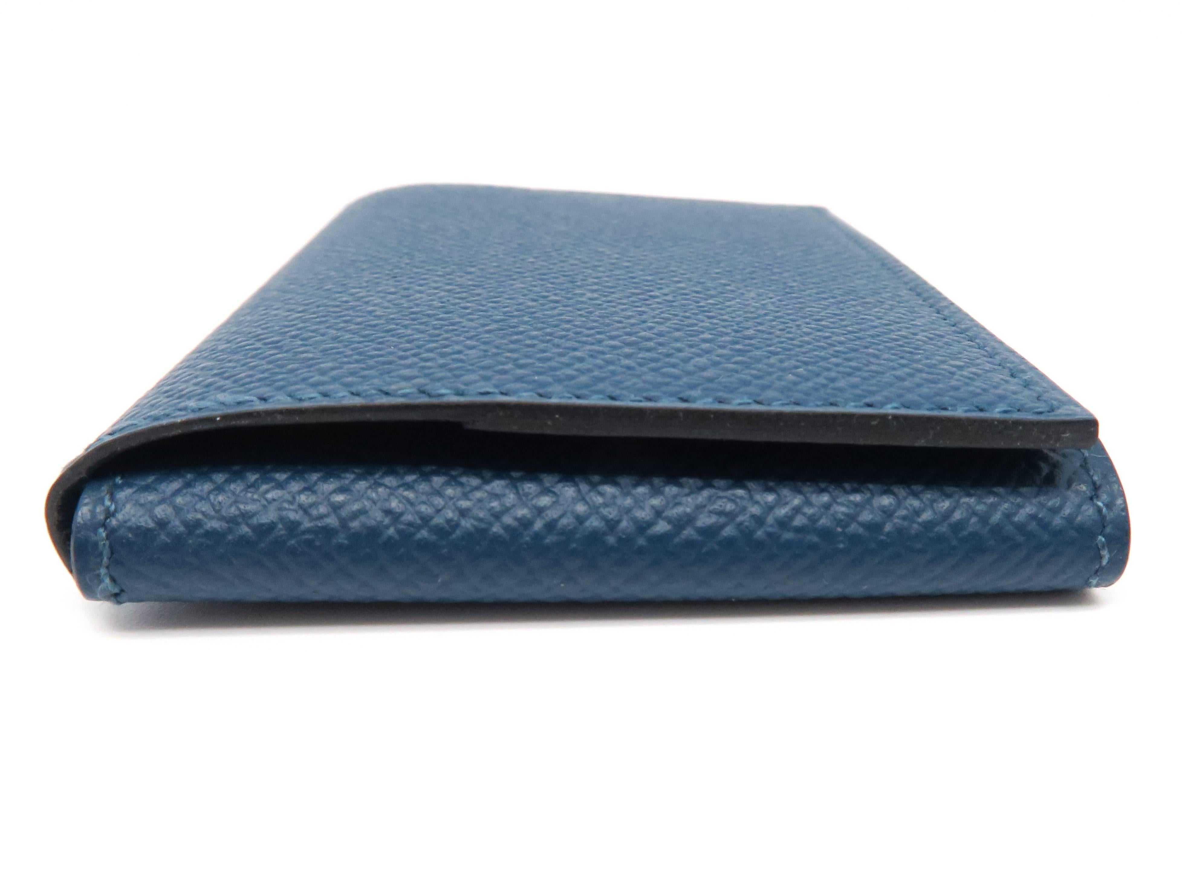 Hermes Guernesey Colvert Veau Epsom Leather Card Case In New Condition In Kowloon, HK