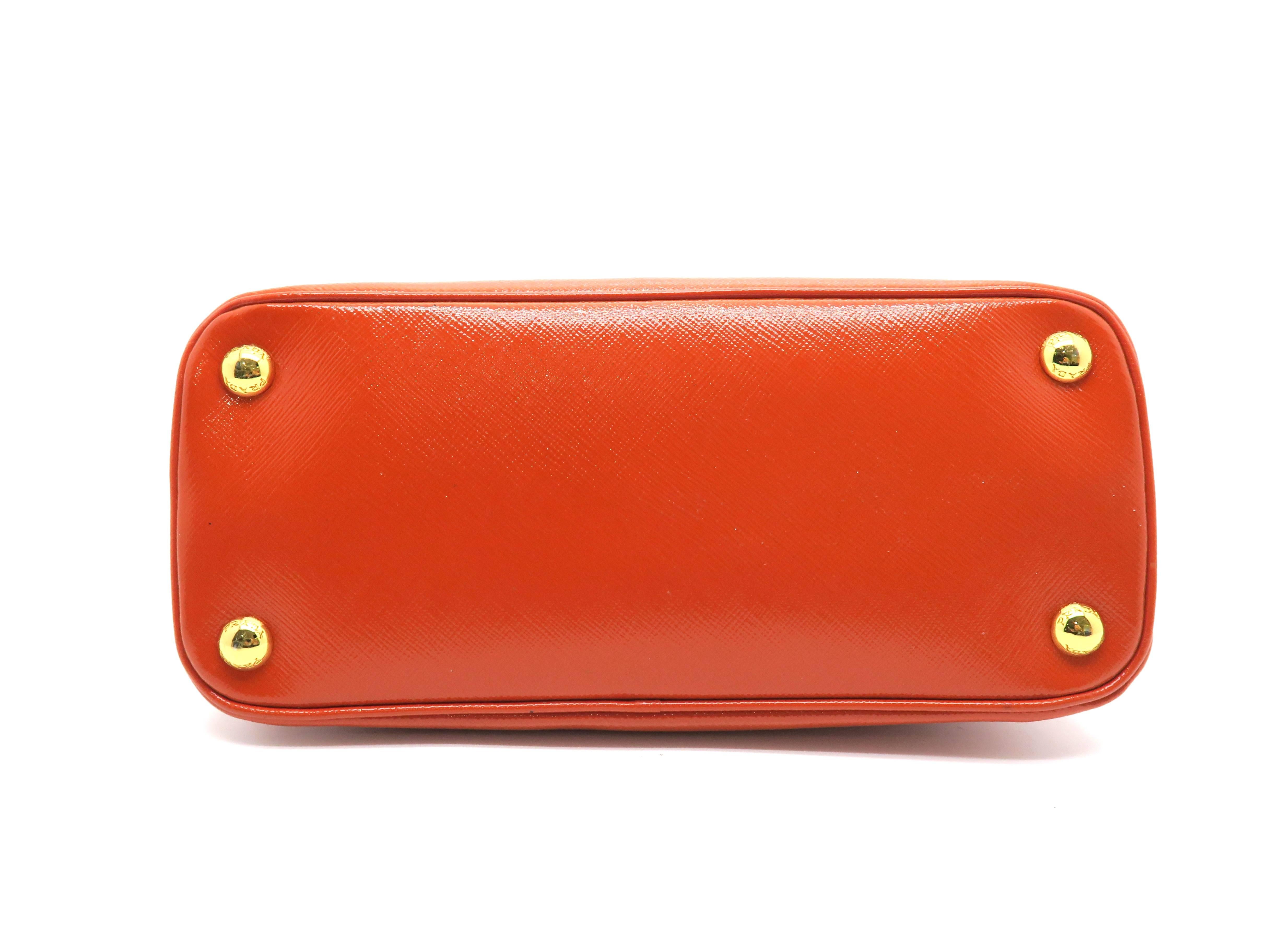 Red Prada Orange Saffiano Leather Crossbody Bag For Sale