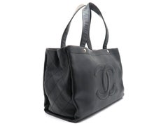 Chanel Black Caviar Leather Tote Bag