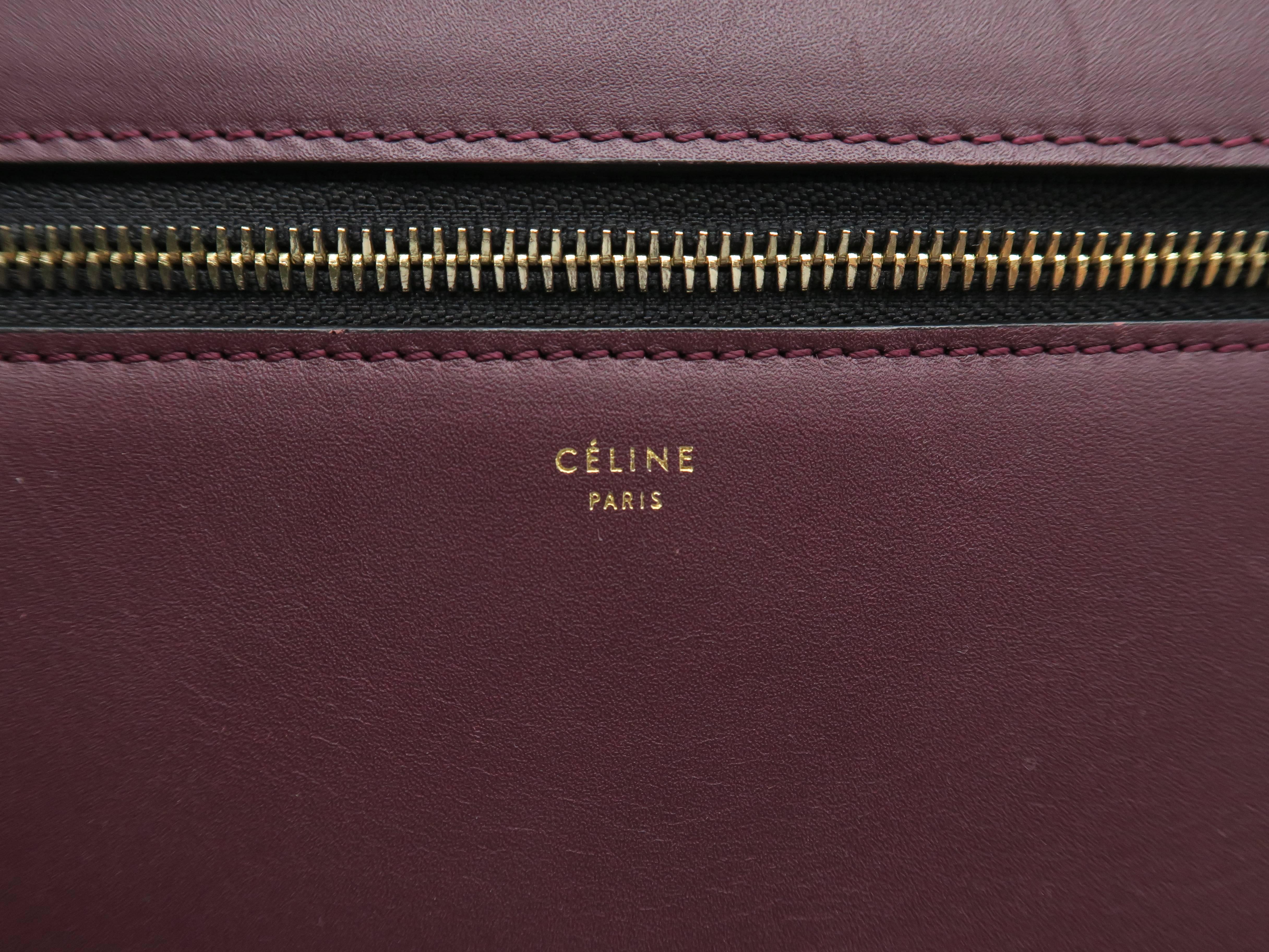 Celine Edge Wine Red Calfskin Leather Shoulder Bag 3