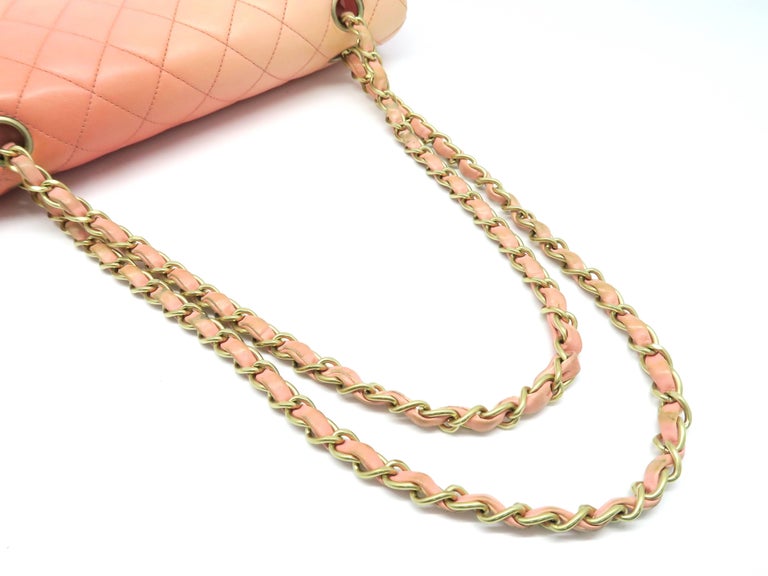CC 20 CLASSIC SMALL DOUBLE FLAP BAG IN DEEP PINK CALFSKIN