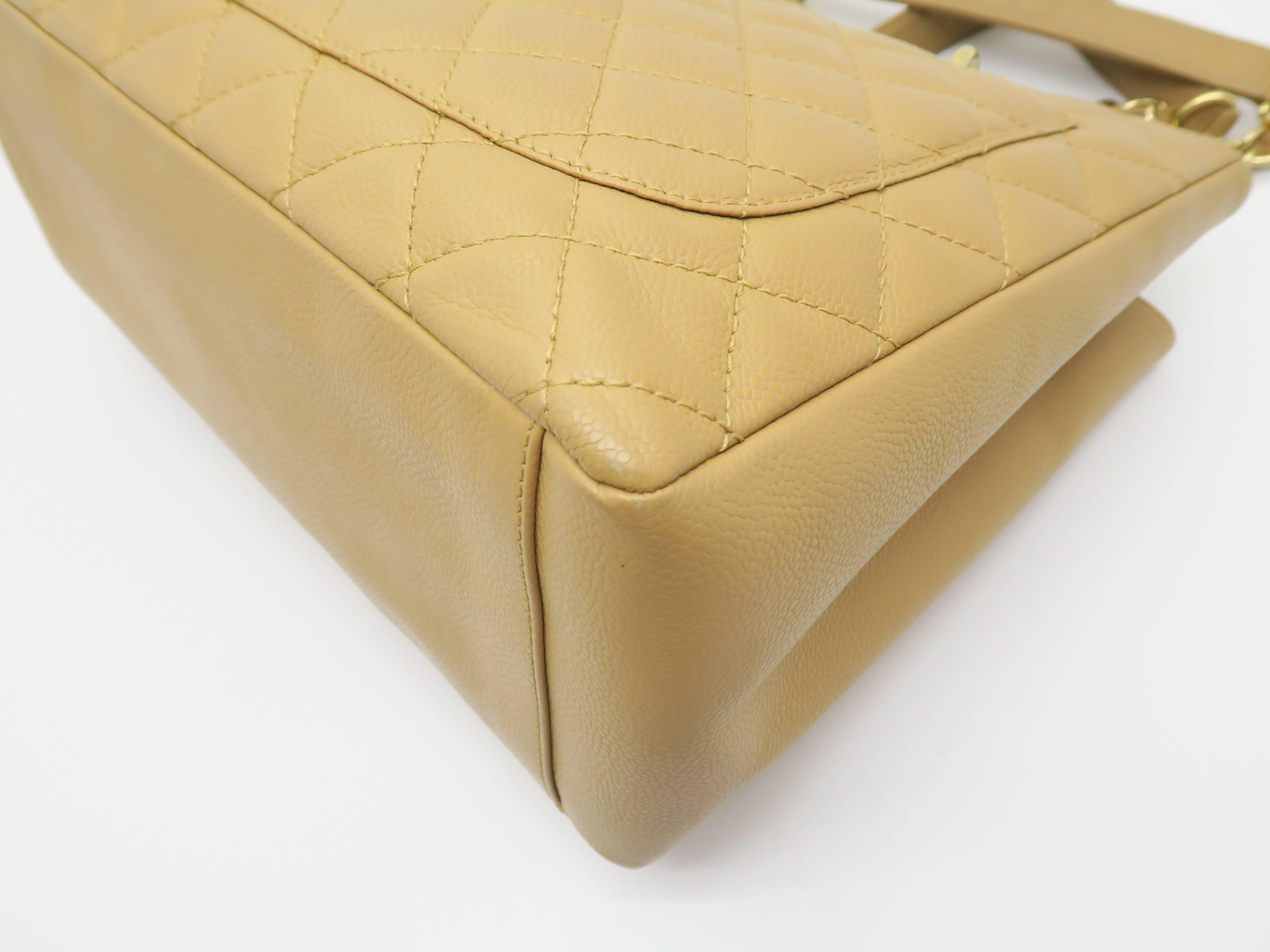 Chanel GST Brown Caviar Leather Gold Metal Shoulder Bag For Sale 1