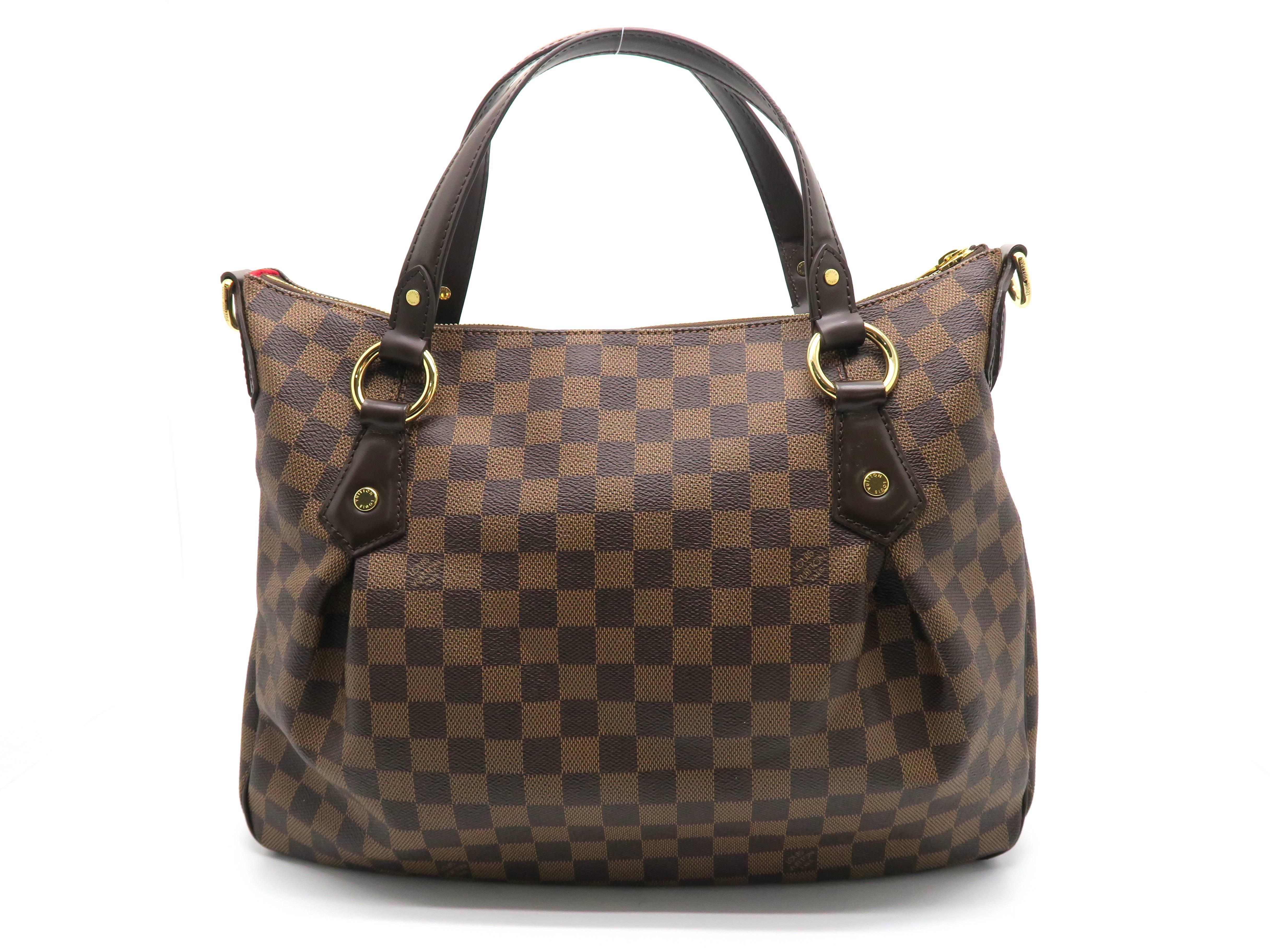 Black Louis Vuitton Evora MM Brown Damier Canvas Shoulder Tote Bag For Sale