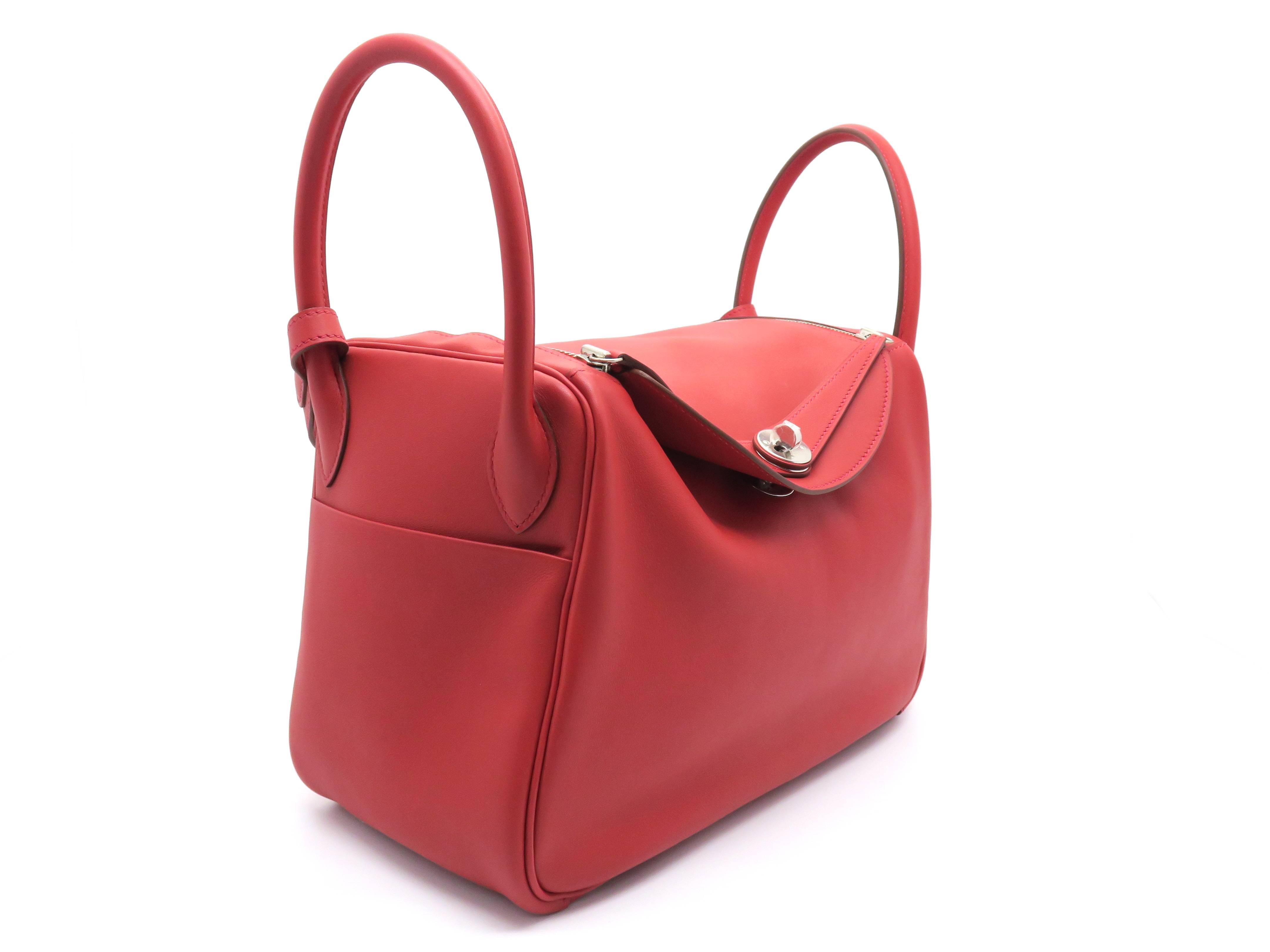 Color: Red/Vermillon ( Designer Color)
Material: Swift Leather

Condition: Rank N 
Overall: Brand New, Not Used
Surface: Good
Corners: Good 
Handles/Straps: Good
Hardware: Good

Dimension: W30 × H19 × D16.5cm（W11.8" × H7.4" ×