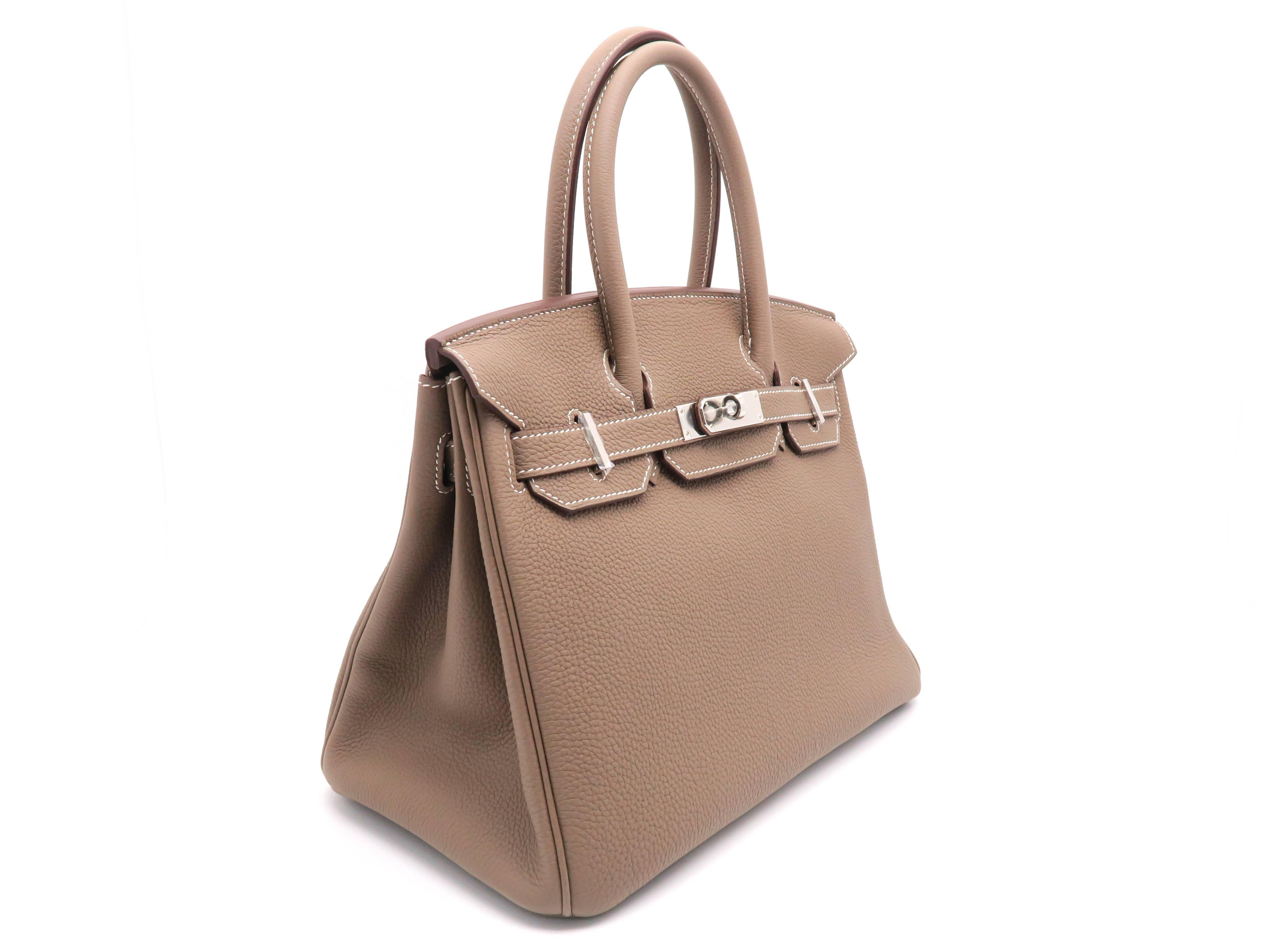 Color: Grey / Etoupe (Designer Color )
Material: Togo Leather

Condition: Rank N 
Overall: Brand New, Not Used
Surface: Good
Corners: Good 
Handles/Straps: Good
Hardware: Good

Dimension: W30 × H22 × D16cm（W11.8" × H8.6" ×