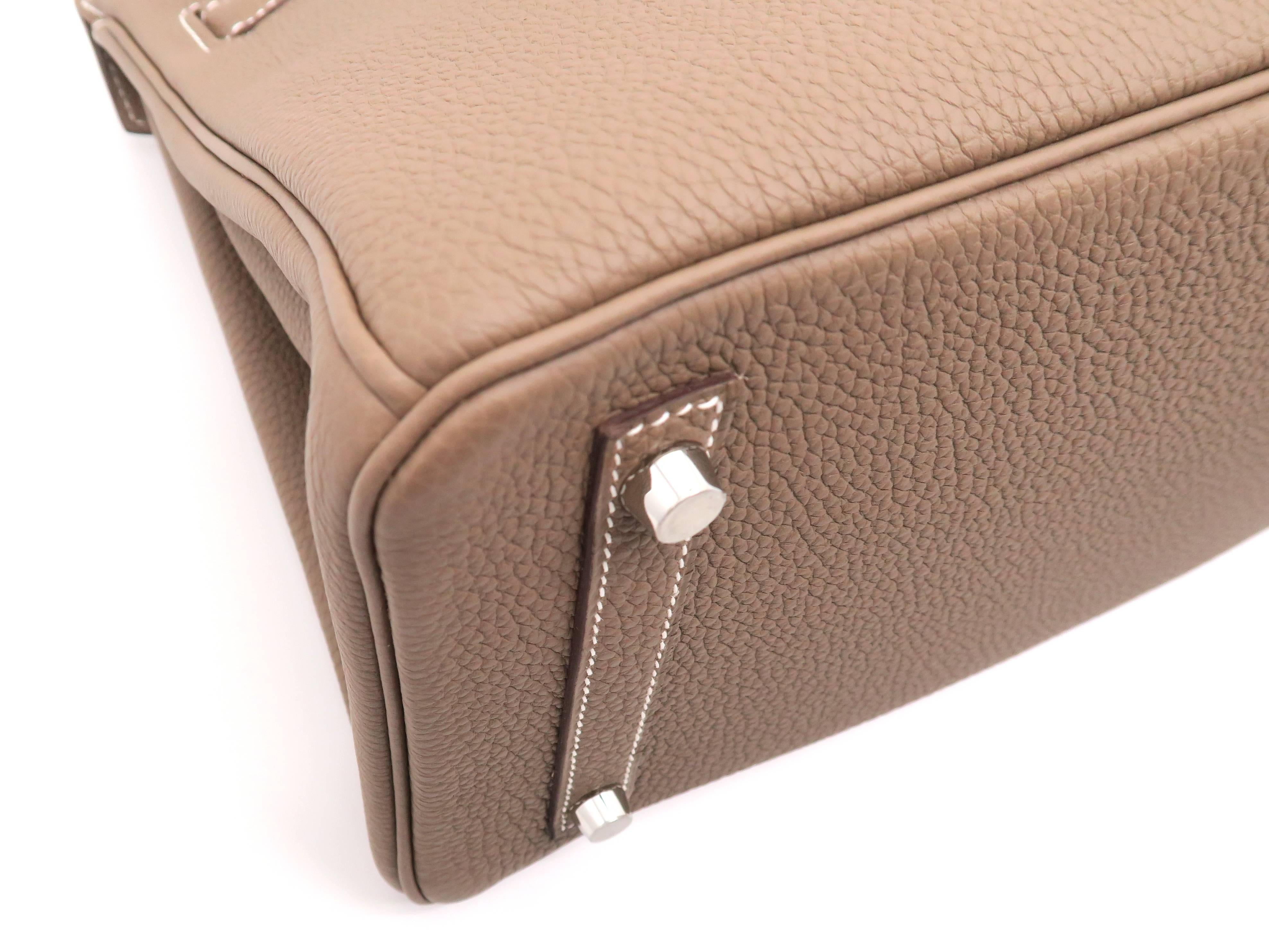 Women's or Men's Hermes Birkin 30 Etoupe/Grey Togo Leather SHW Handbag For Sale