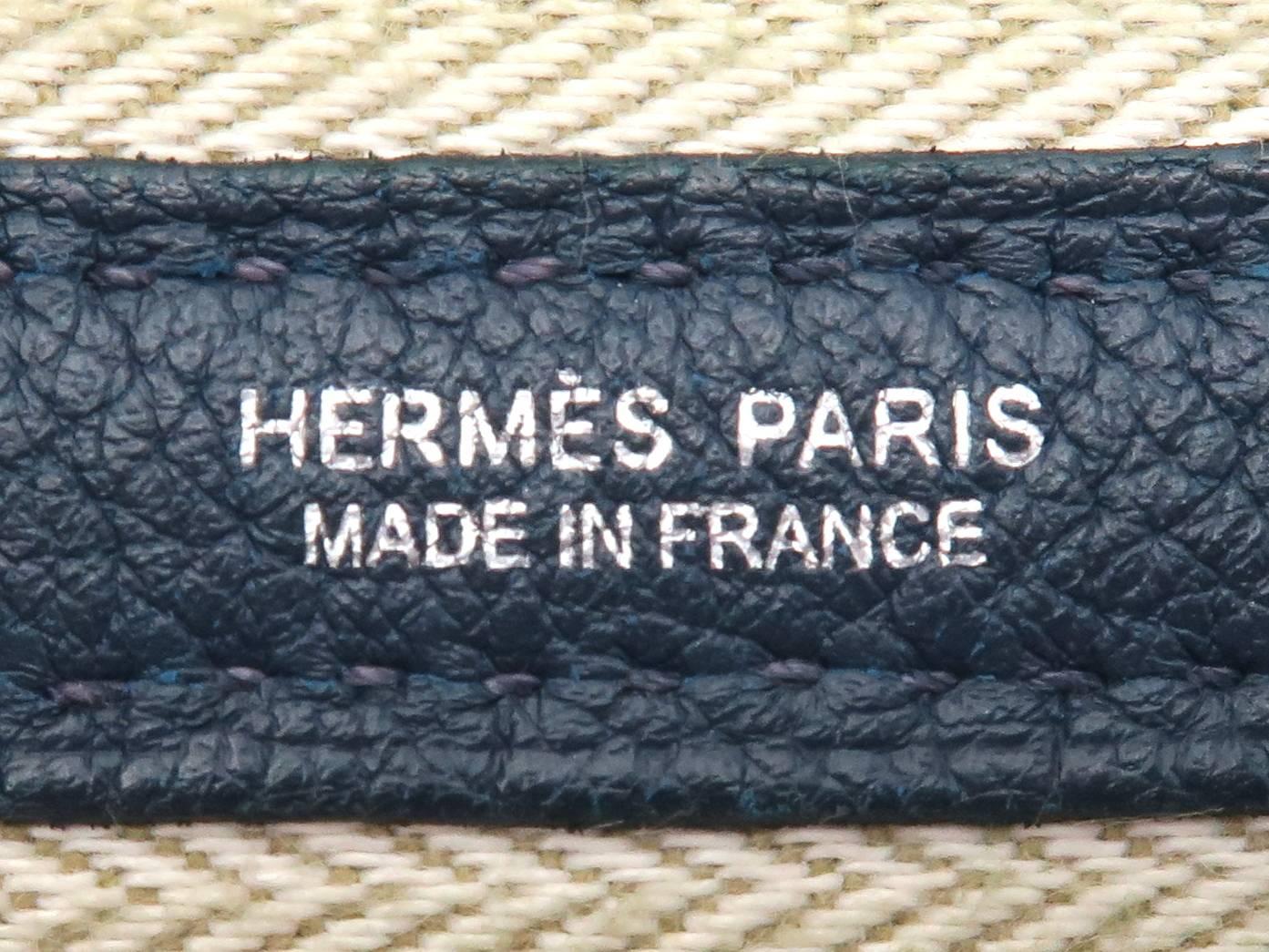 Hermes Garden Party PM Blue / Bleu De Presse Togo Leather Handbag For Sale 4