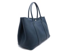 Hermes Garden Party PM Blue / Bleu De Presse Togo Leather Handbag