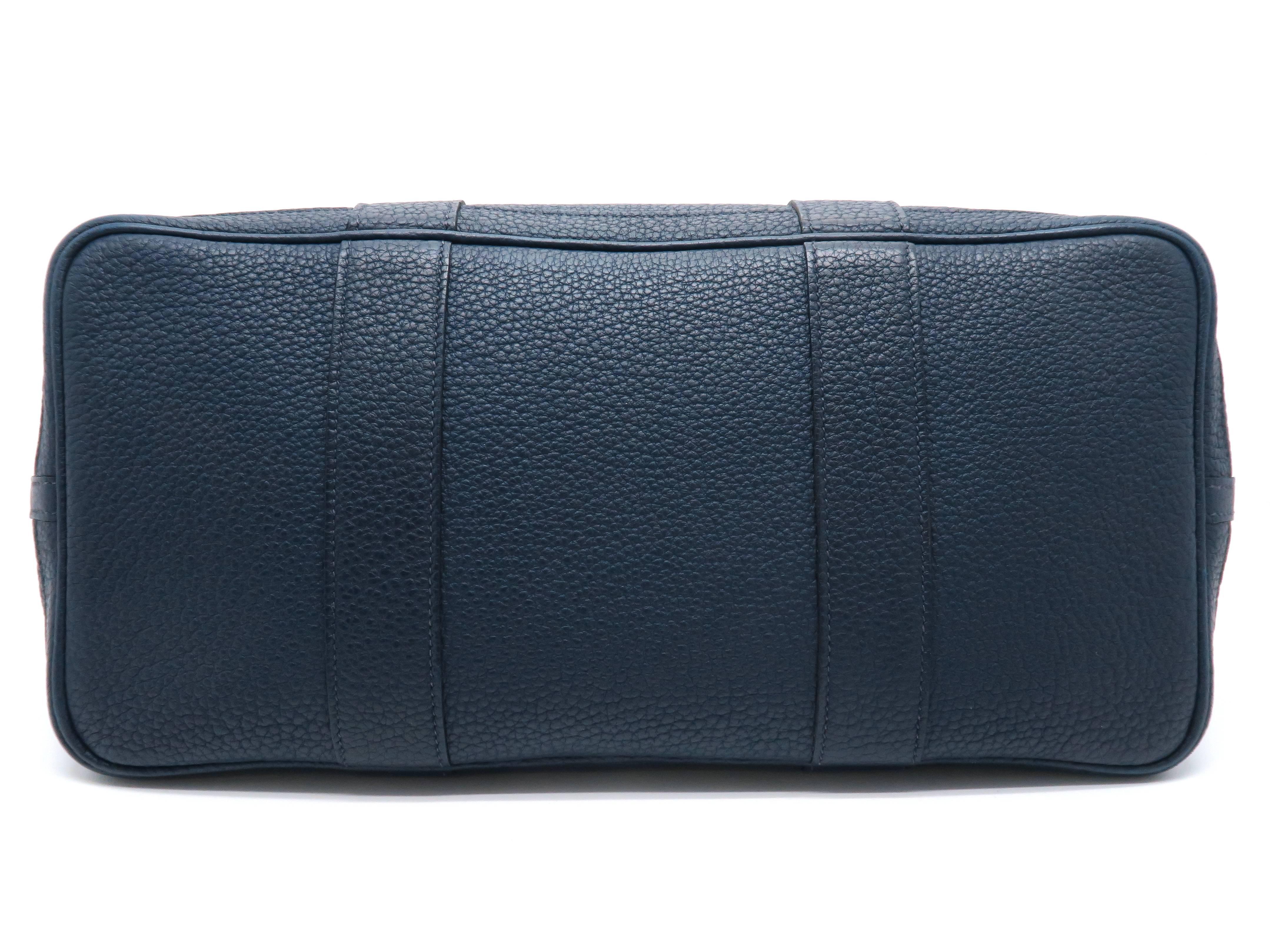 Hermes Garden Party PM Blue / Bleu De Presse Togo Leather Handbag In Excellent Condition For Sale In Kowloon, HK