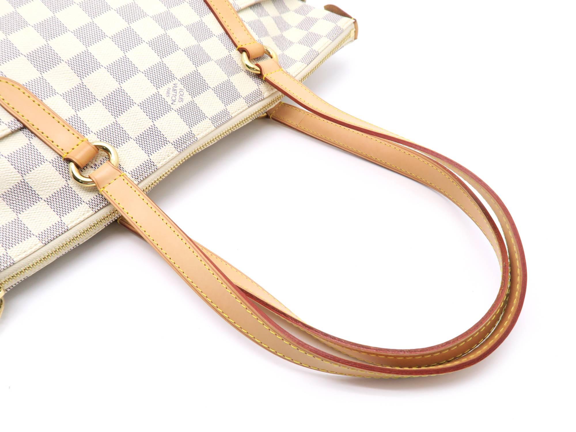 Louis Vuitton Totally PM White Damier Azur Shoulder Bag For Sale 4