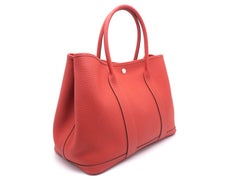 Hermes Garden Party PM Rouge Pivoine/Red Country Leather Tote Bag Handbag