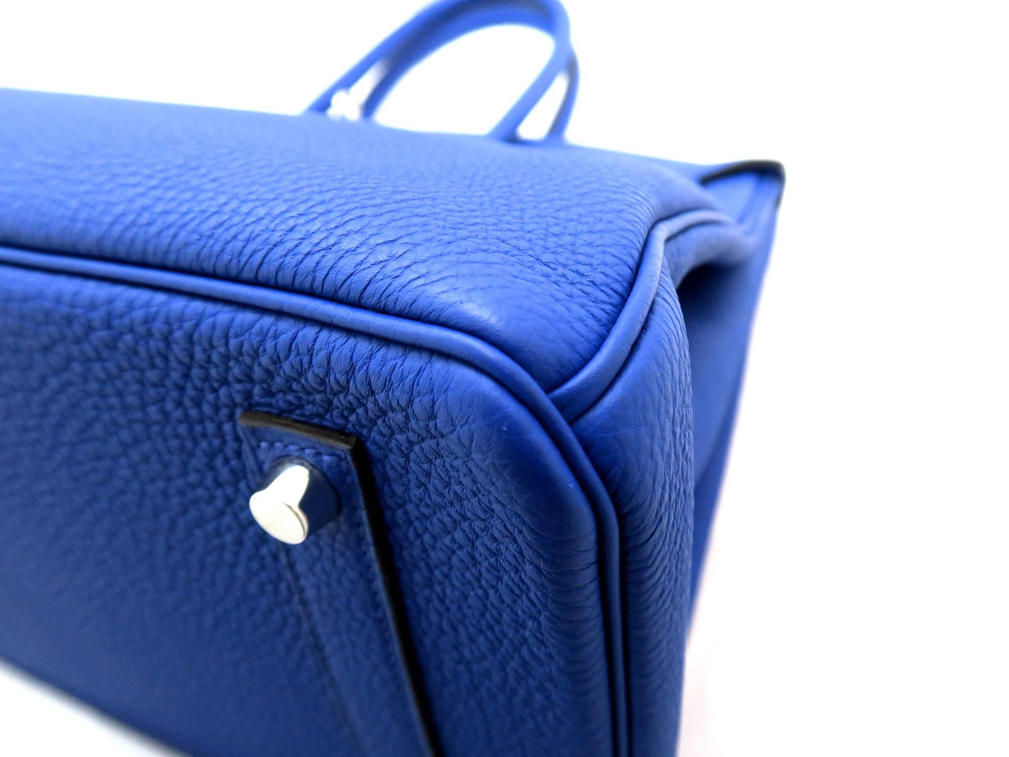 Hermes Birkin 35 Bleu Electric Togo Leather SHW Top Handle Bag 1
