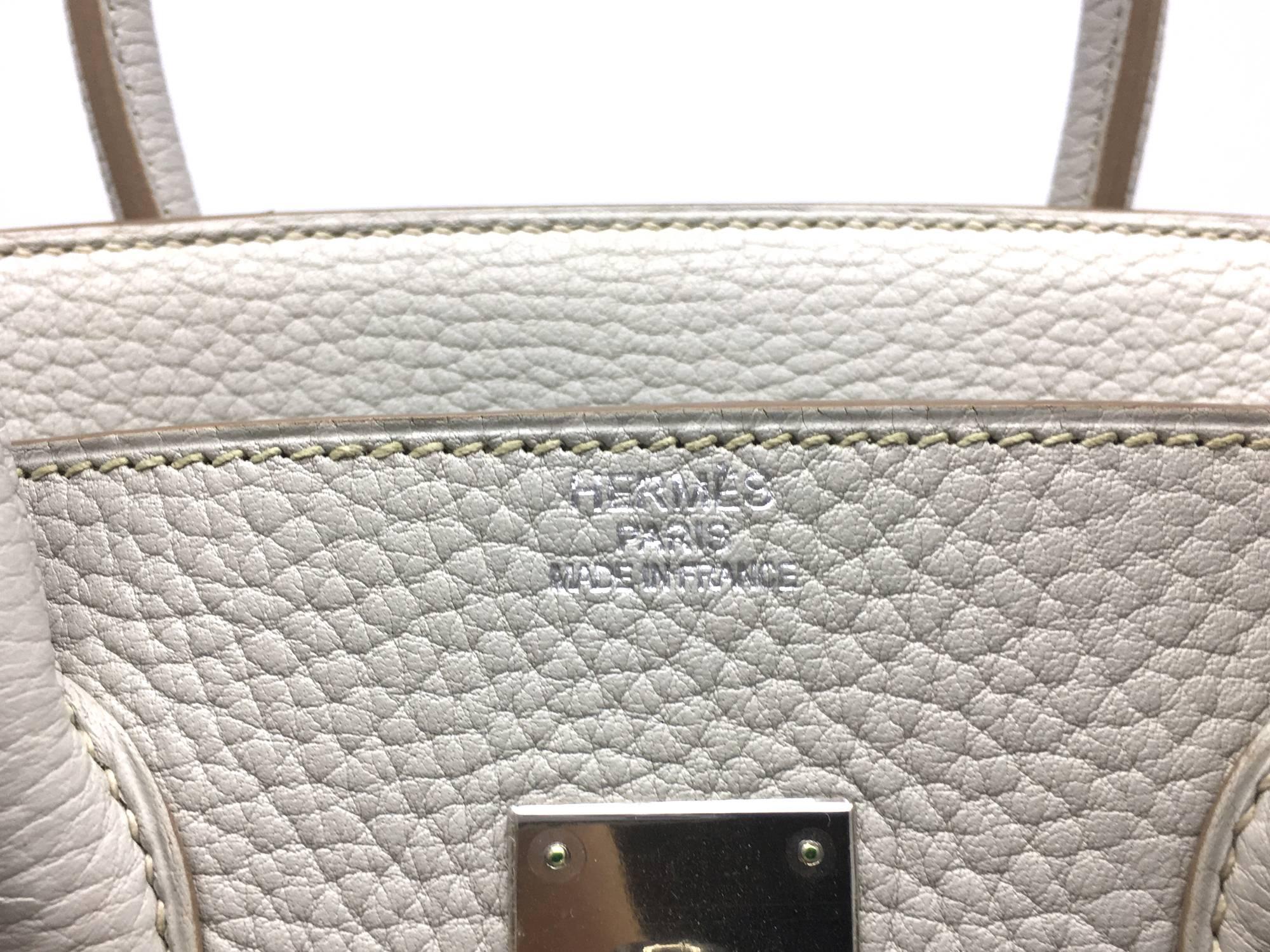 Hermes Birkin 35 Gris Perle Togo Leather SHW Top Handle Bag 5