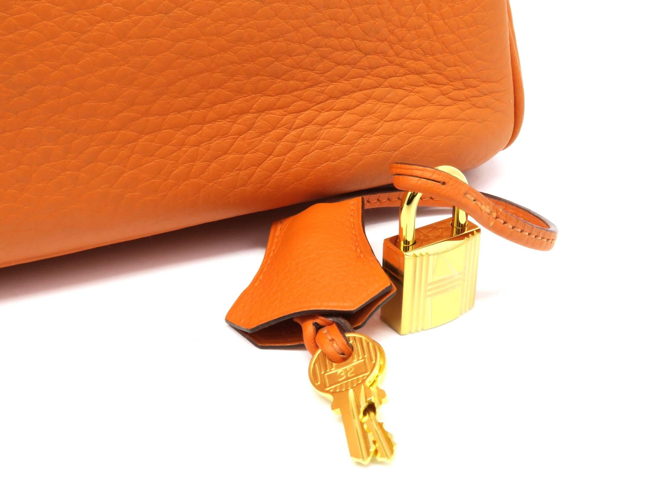 Hermes Birkin 30 Orange Taurillon Clemence Leather GHW Top Handle Bag For Sale 5