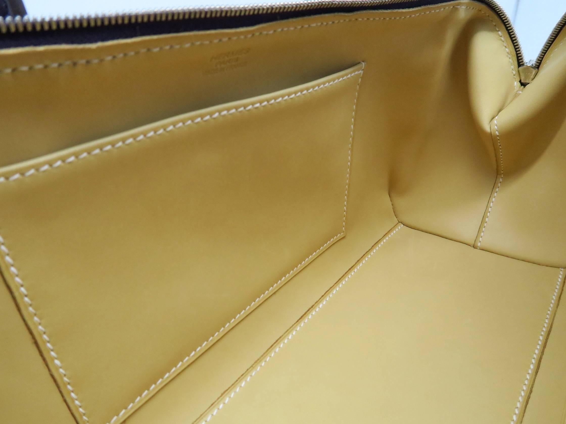 Hermes Paris Bombay Raisin Box Calf Leather Top Handle Bag 2