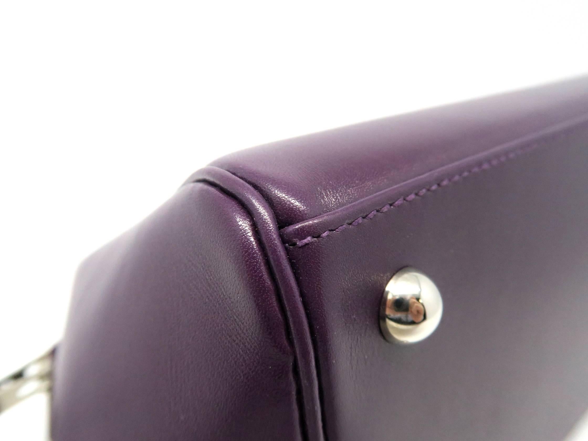 Hermes Paris Bombay Raisin Box Calf Leather Top Handle Bag 4