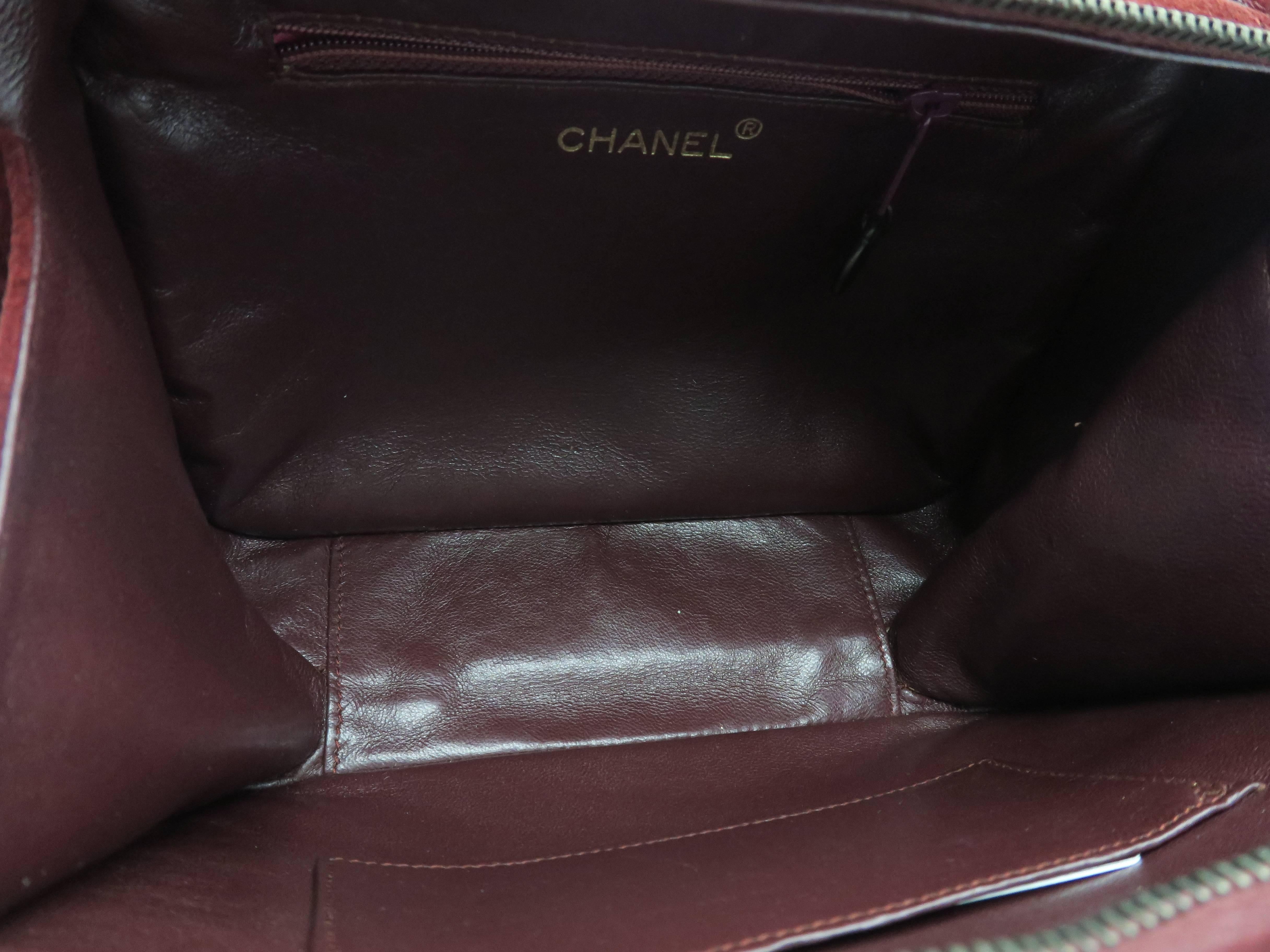 Chanel Red Suede Handbag For Sale 3