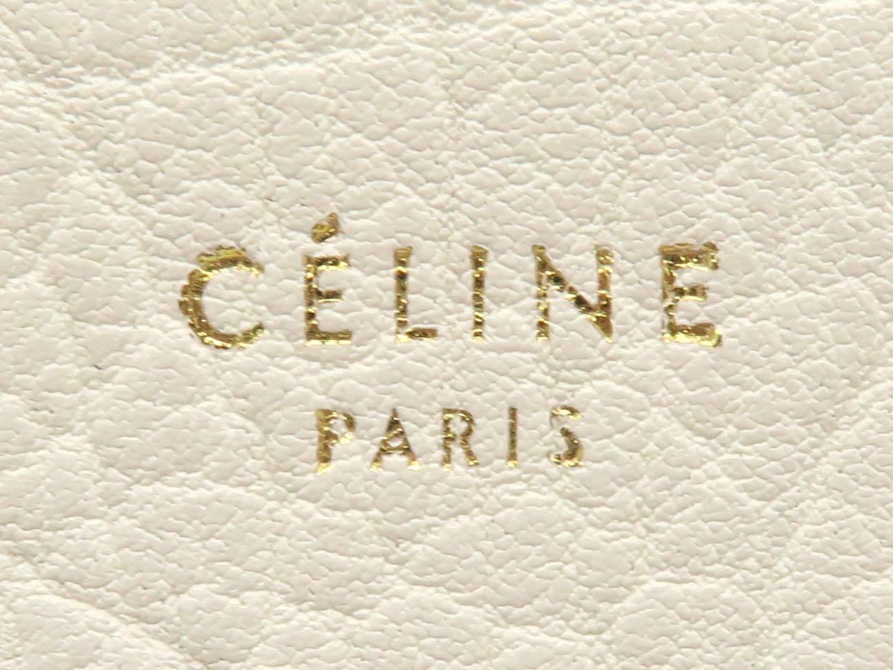 Women's Celine Edge Black/White Calfskin Leather Shoulder Bag For Sale