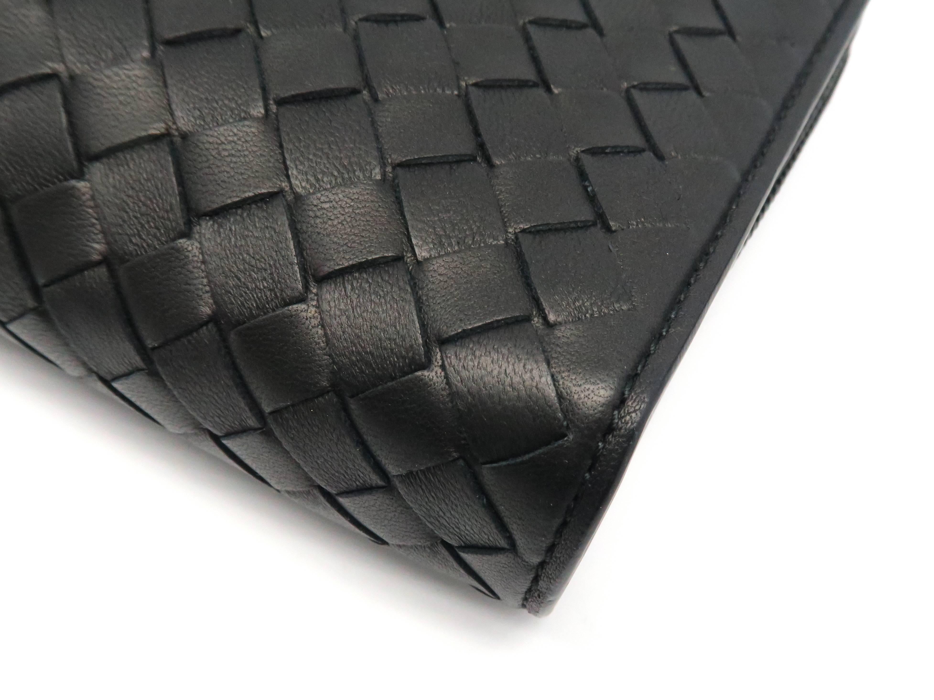 Chanel Black Intrecciato Leather Chain Shoulder Bag For Sale 5