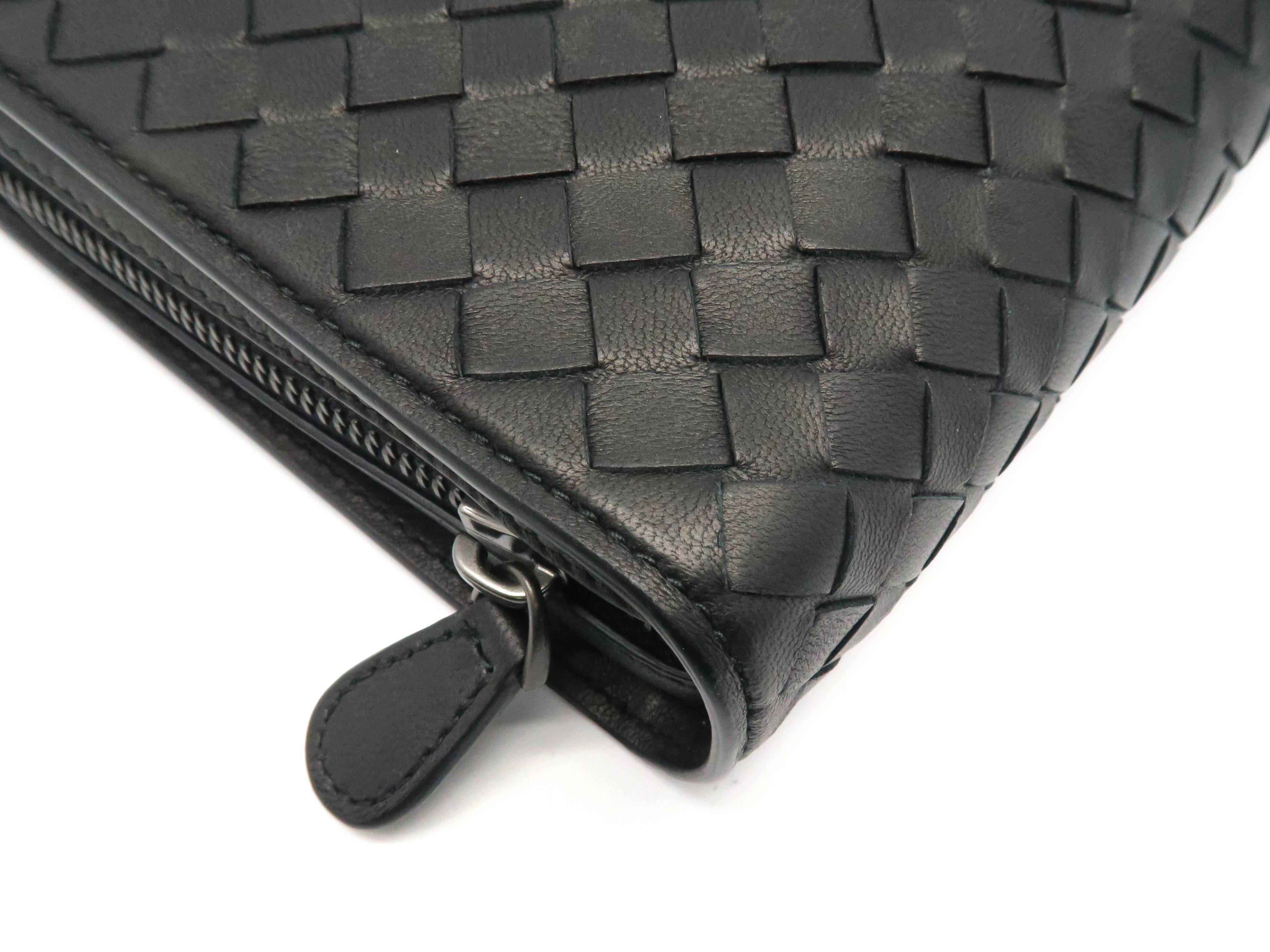 Chanel Black Intrecciato Leather Chain Shoulder Bag For Sale 6