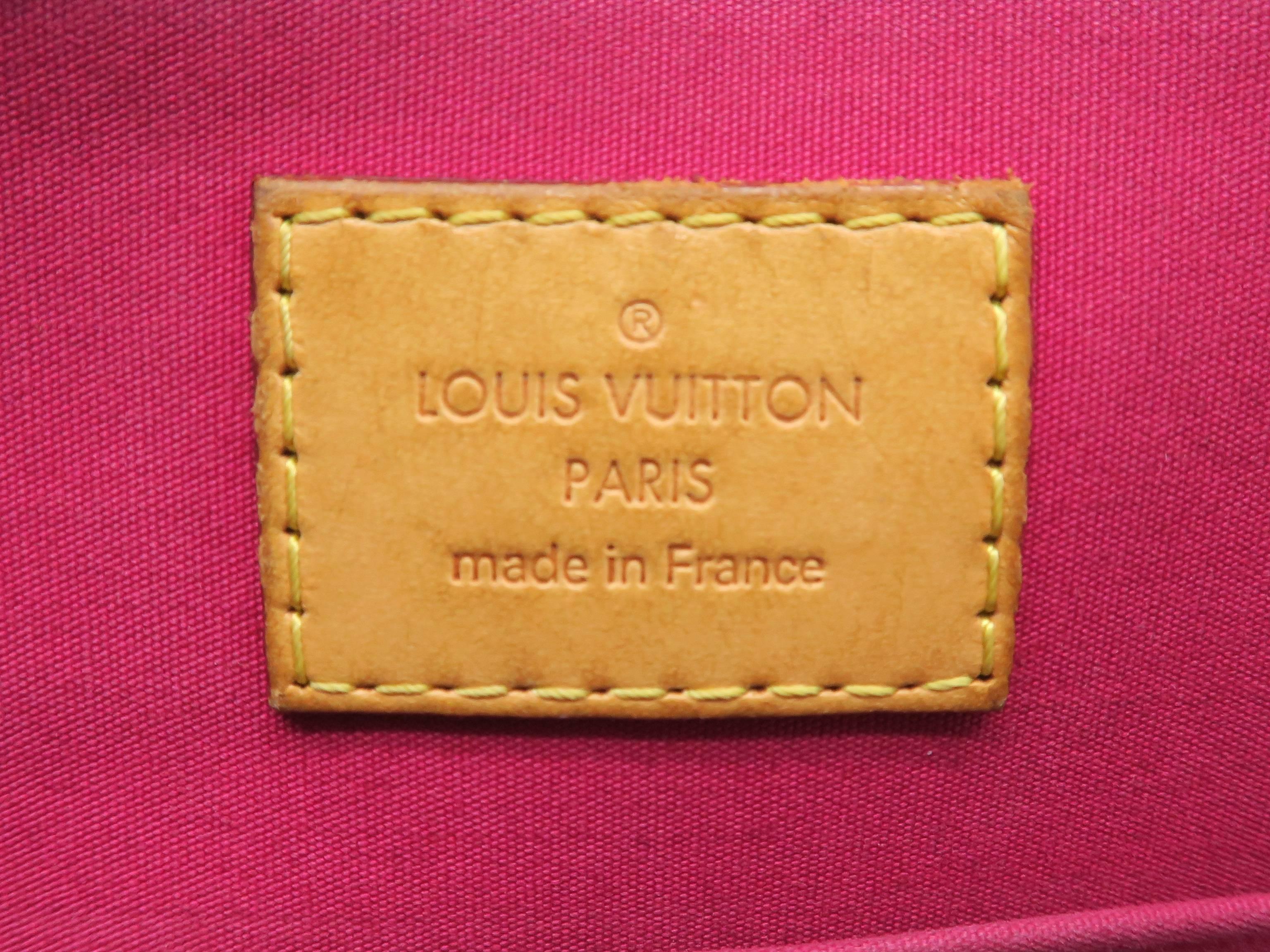 Louis Vuitton Alma BB Pink Vernis Satchel For Sale 3