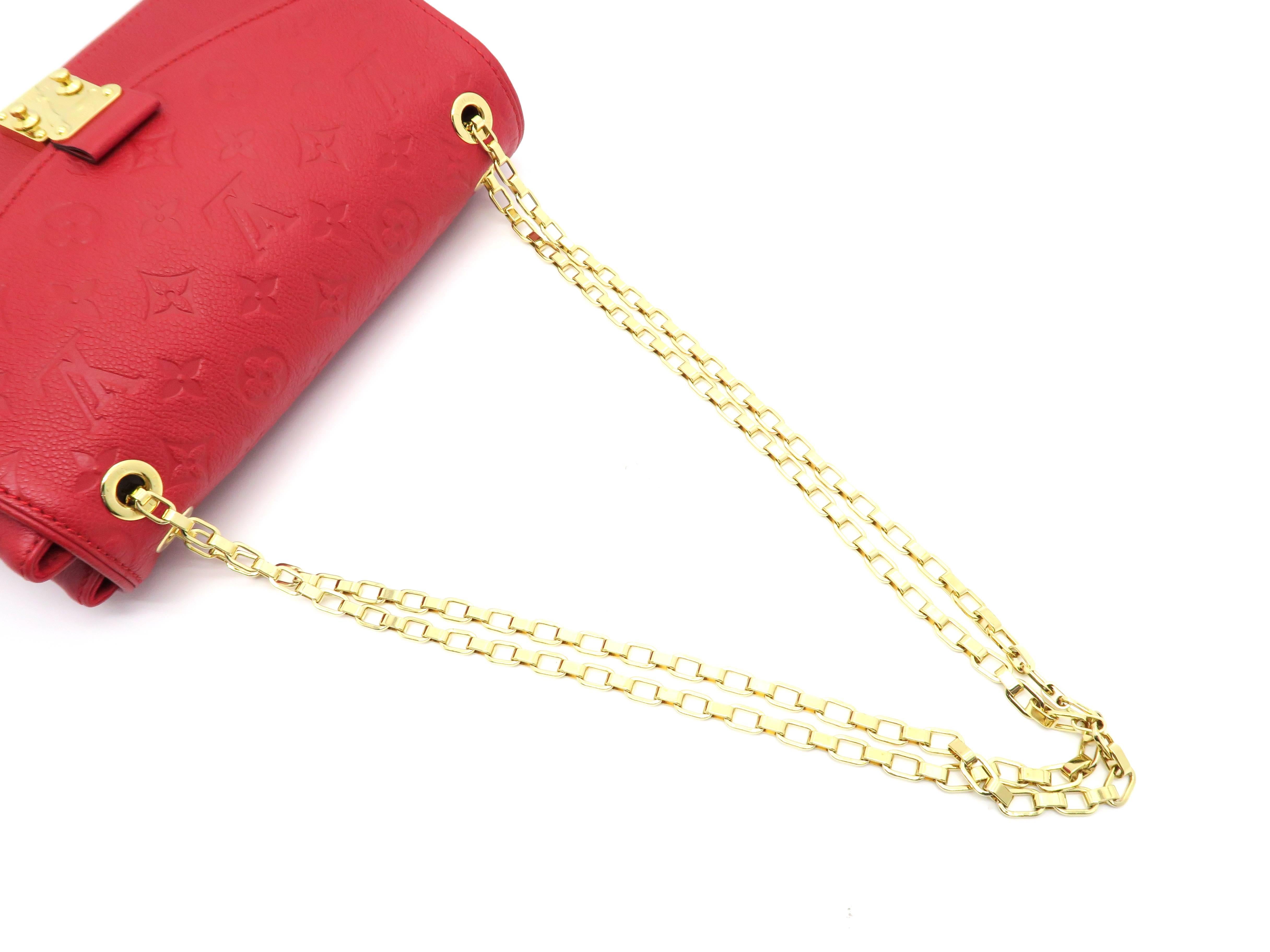 Louis Vuitton Saint-Germain PM Red Monogram Empreinte Chain Shoulder Flap Bag 2