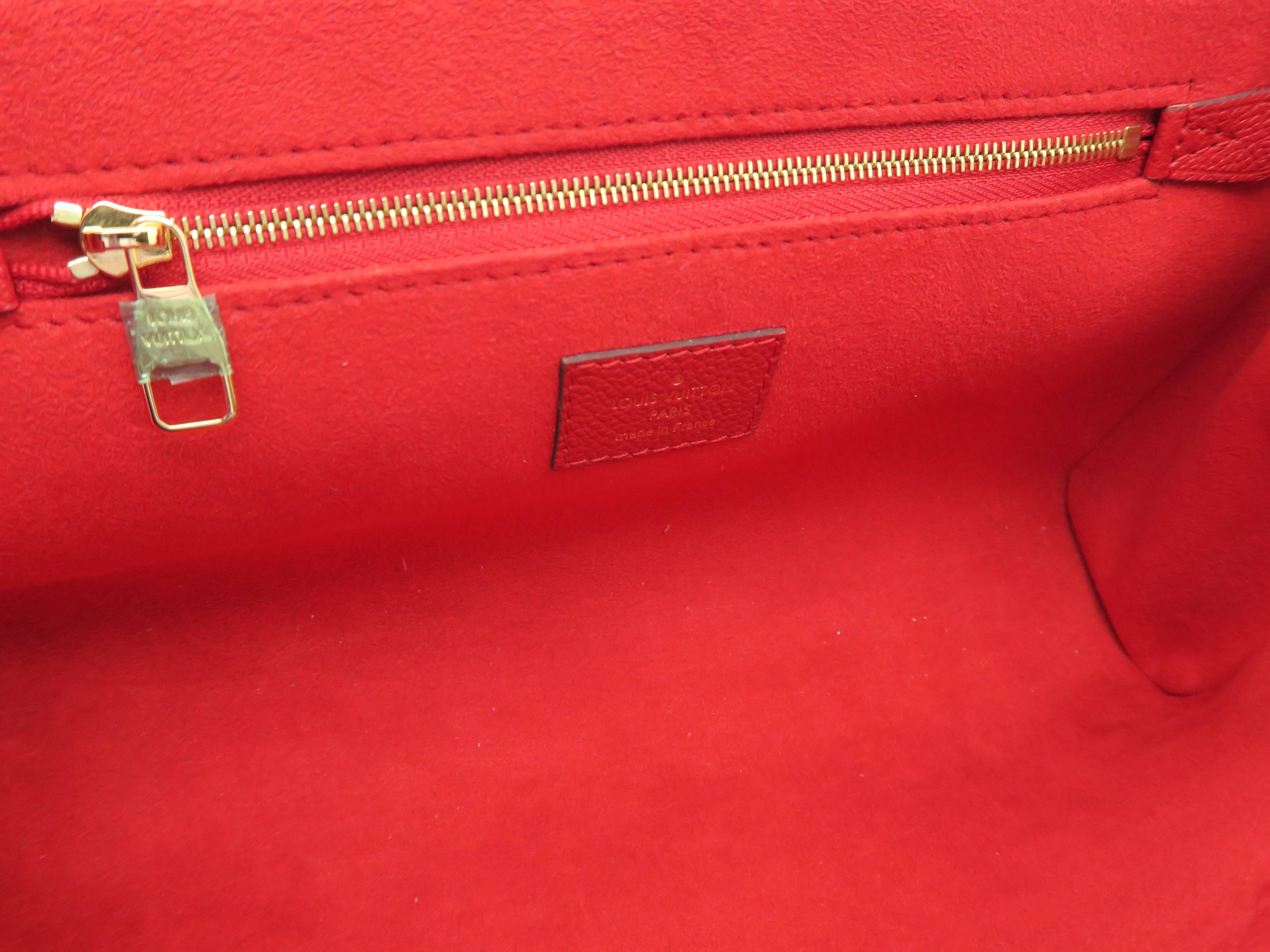 Louis Vuitton Saint-Germain PM Red Monogram Empreinte Chain Shoulder Flap Bag 4