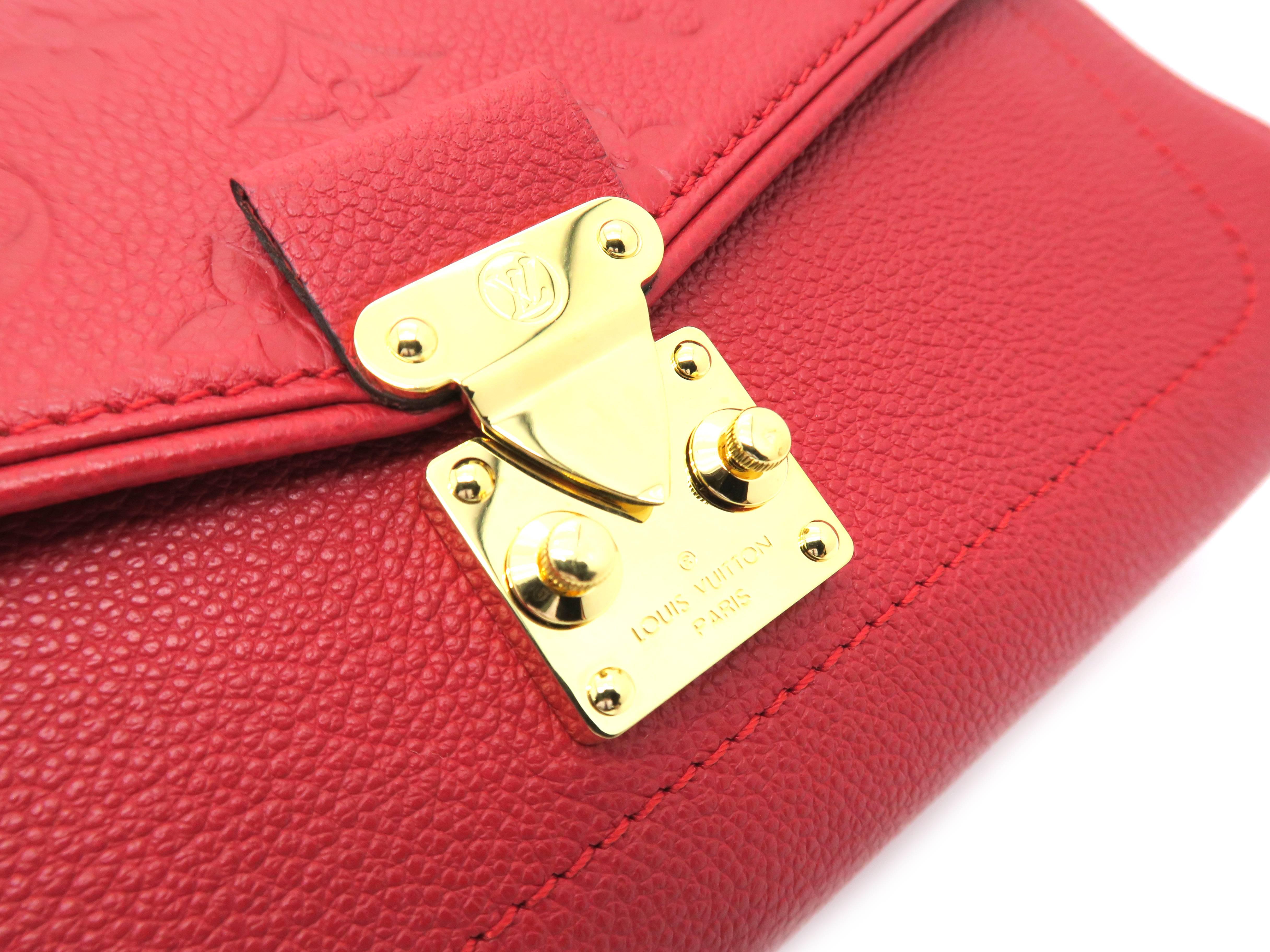 Louis Vuitton Saint-Germain PM Red Monogram Empreinte Chain Shoulder Flap Bag 6