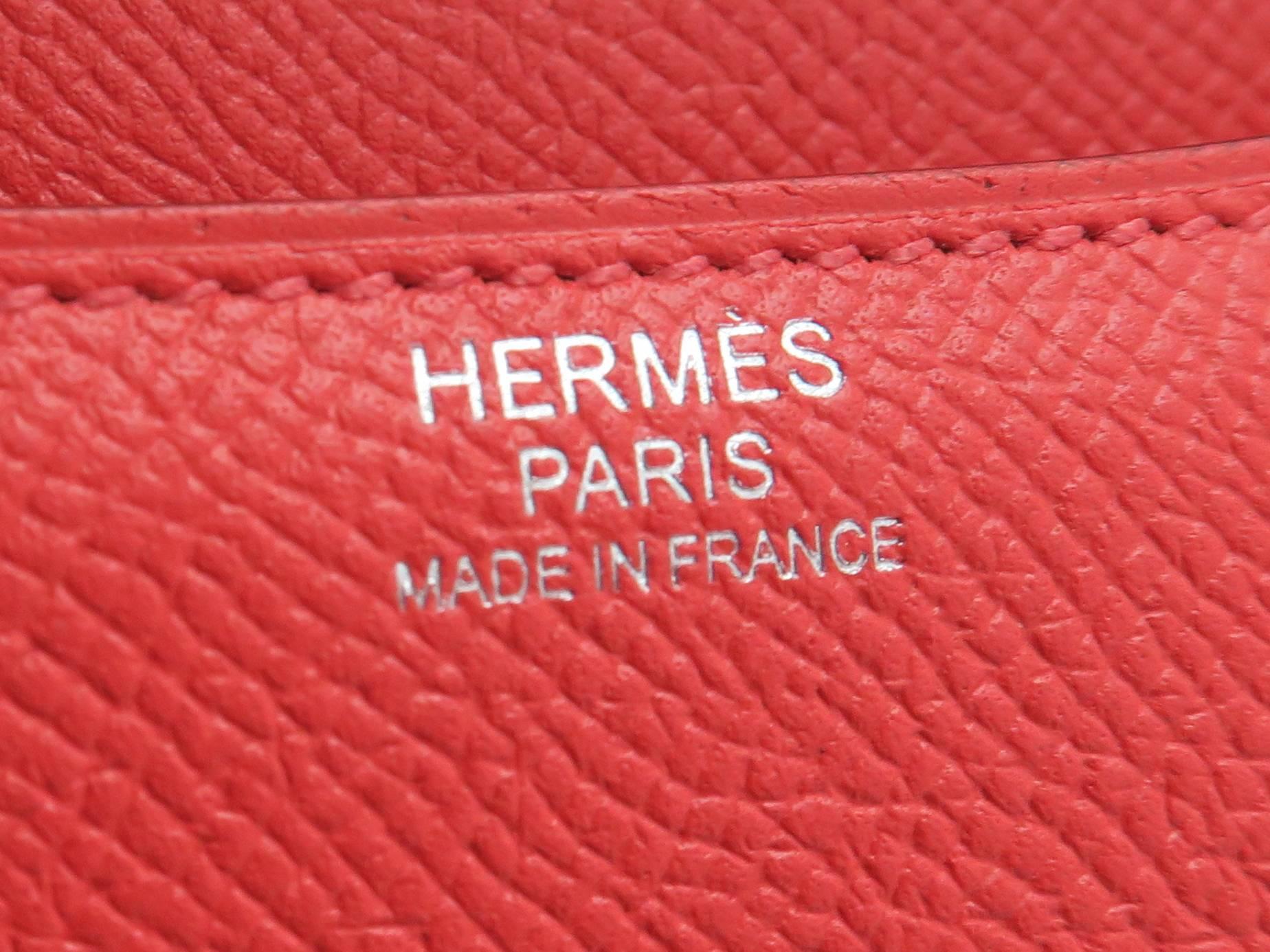 Hermes Constance 24 Rouge Tomate Veau Epsom Leather Silver Metal Shoulder Bag For Sale 1