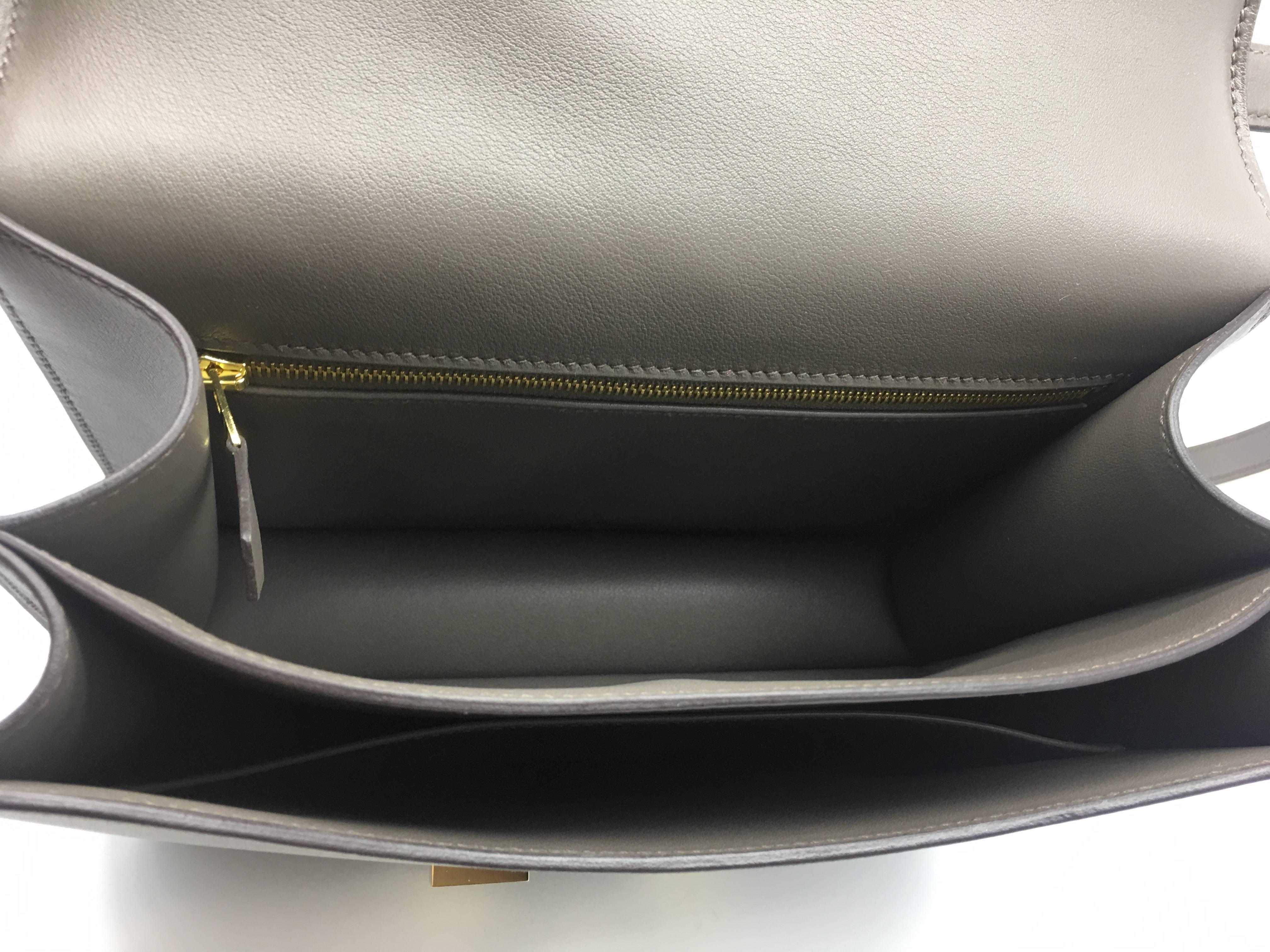 Hermes Constance 24 Etain Veau Swift Leather Gold Metal Shoulder Bag 2