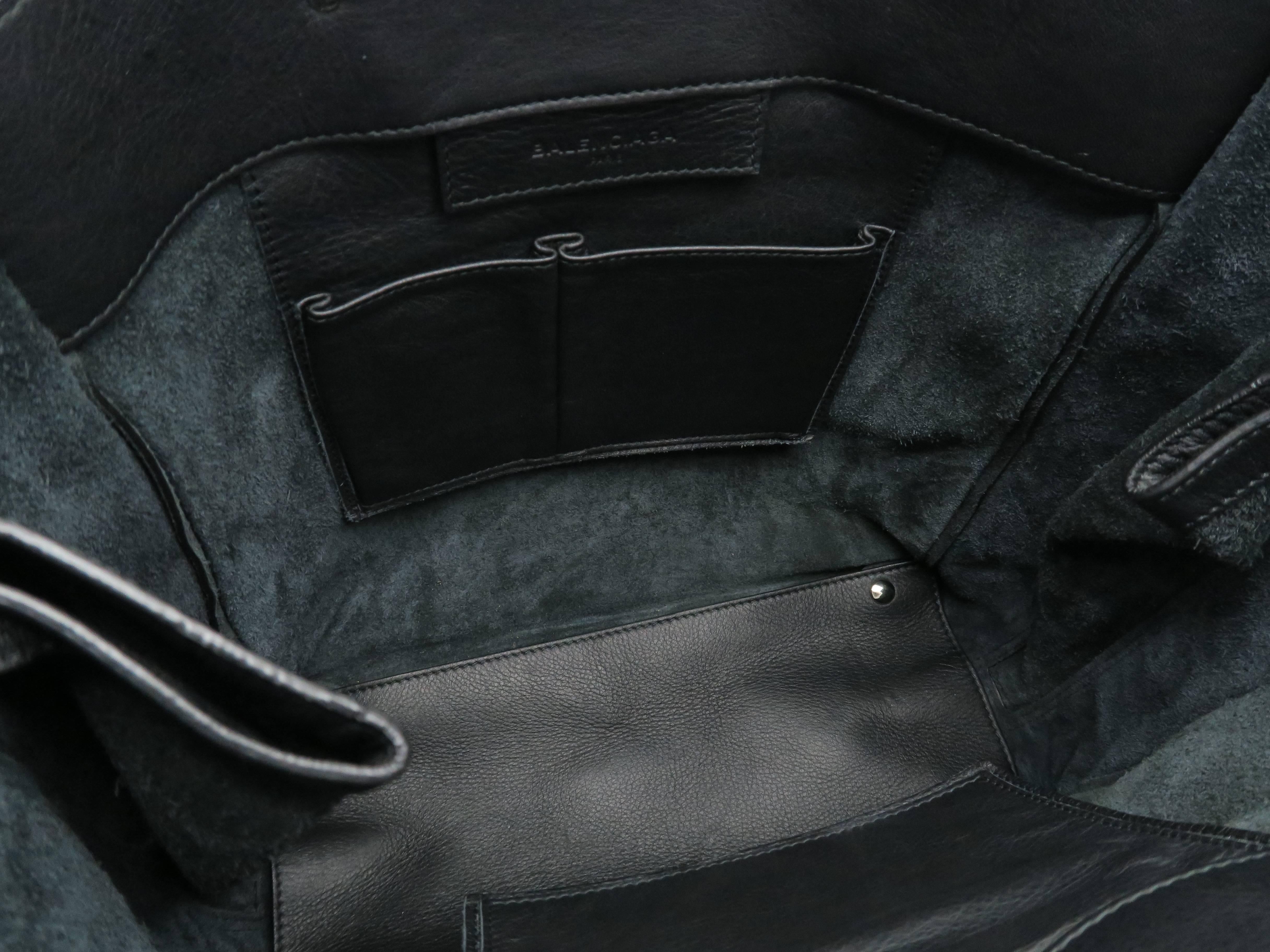 Balenciaga Papier Zip Around Black Calfskin Leather Tote Bag For Sale 3