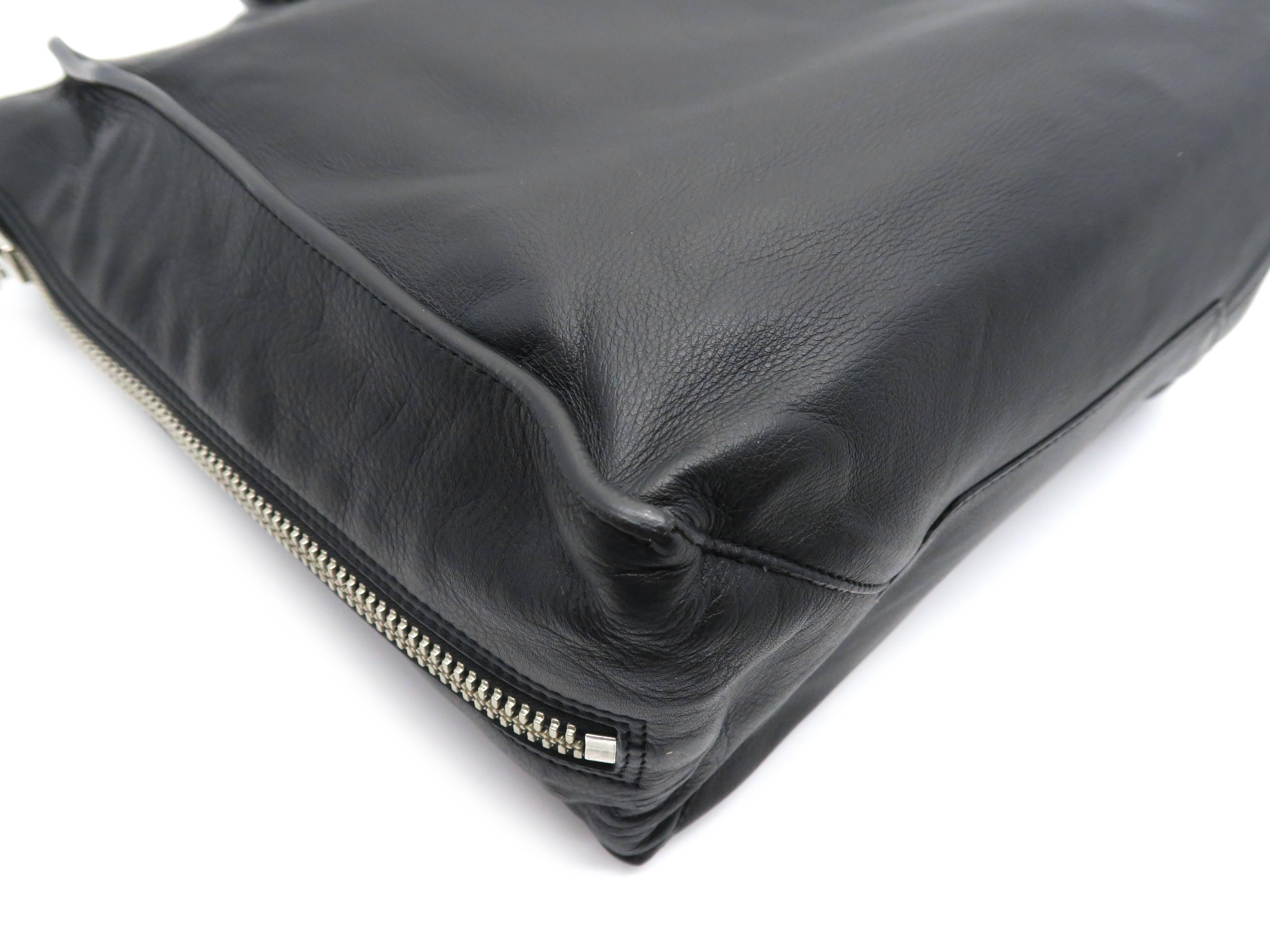 Balenciaga Papier Zip Around Black Calfskin Leather Tote Bag For Sale 5