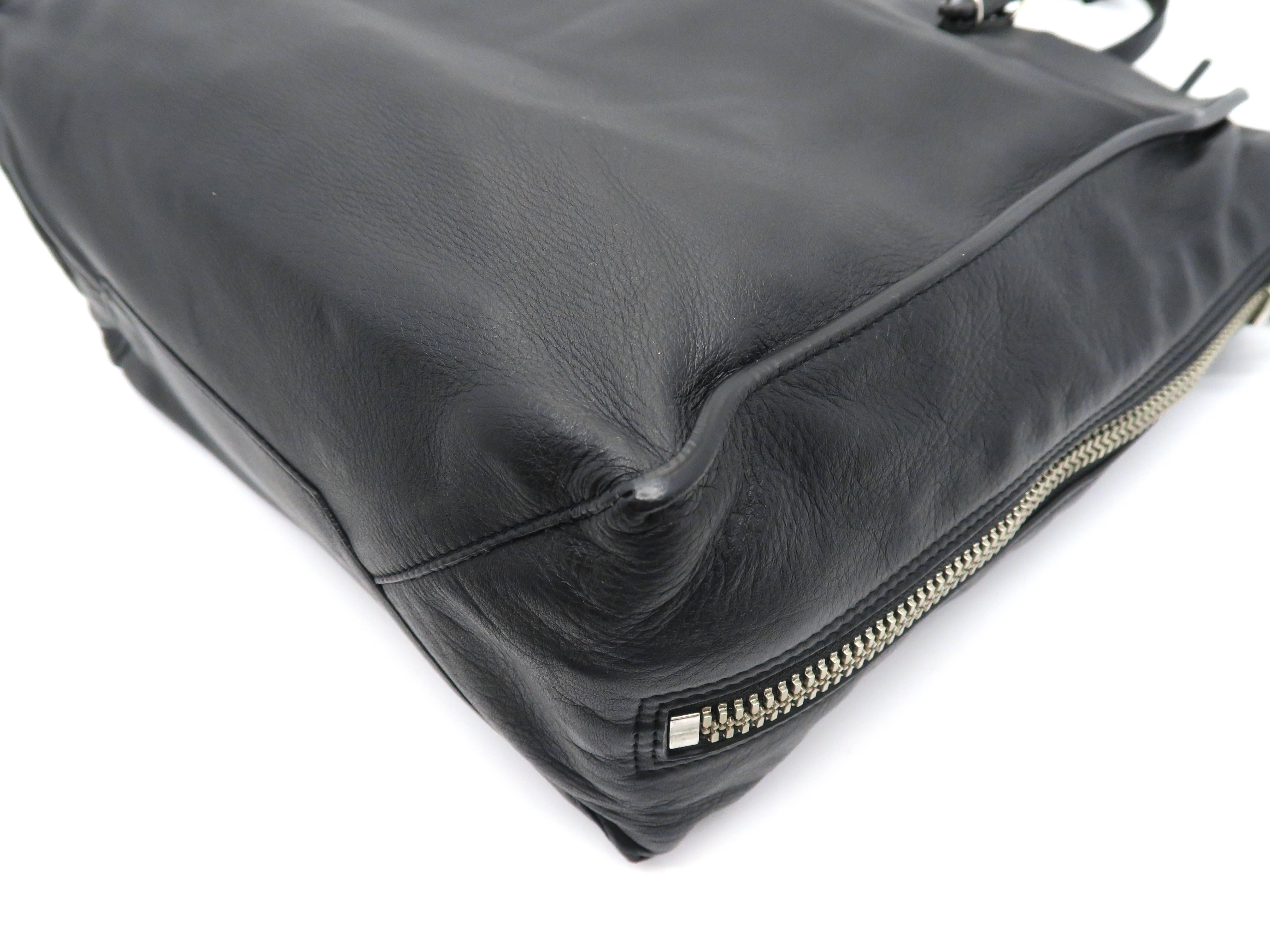 Balenciaga Papier Zip Around Black Calfskin Leather Tote Bag For Sale 6