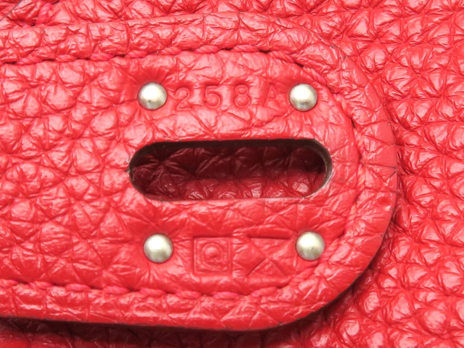 Hermes Lindy 30 Rouge Garance Taurillon Clemence Leather Shoulder Bag 1