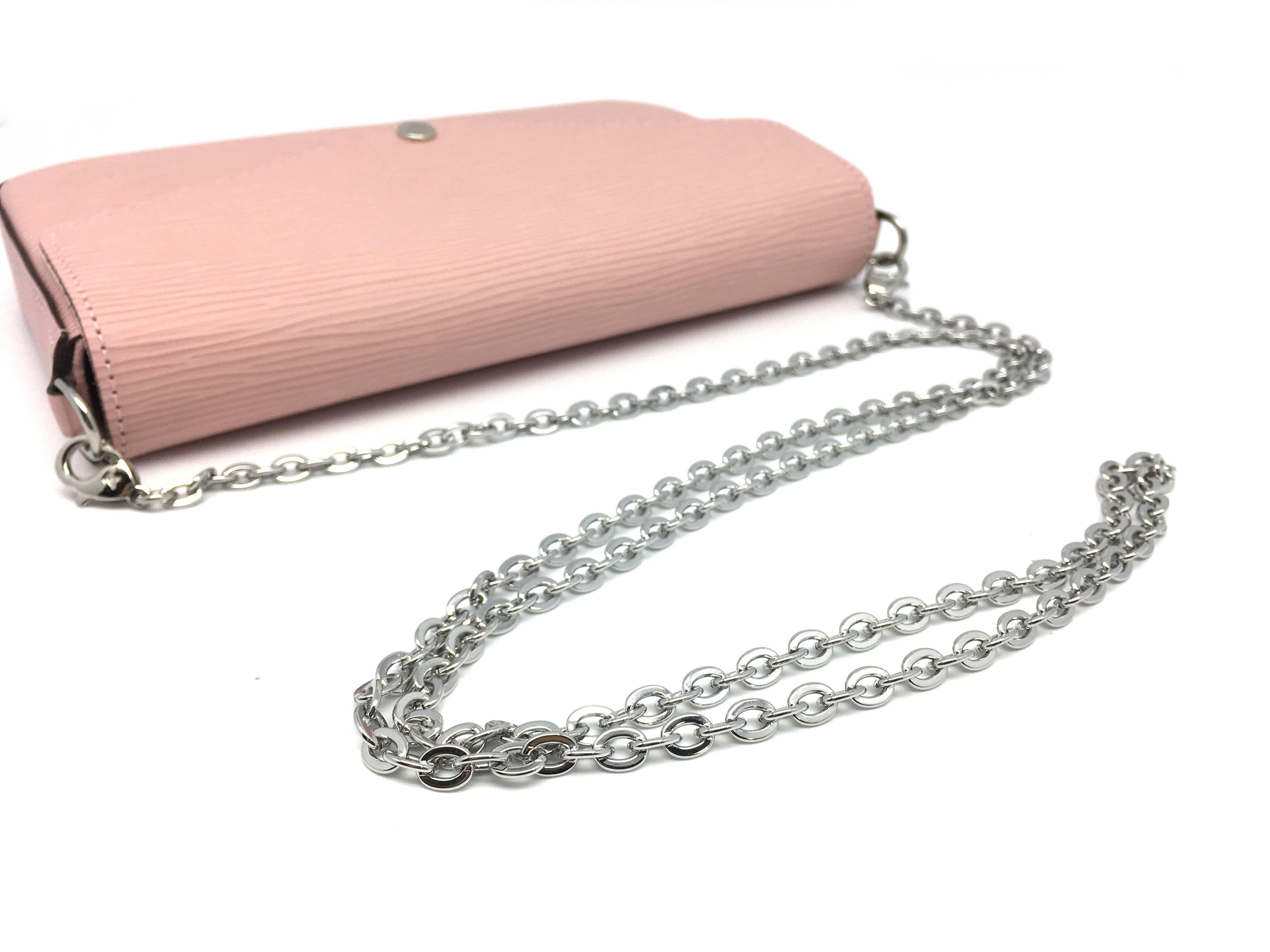 Louis Vuitton Pochette Felicie Pink Epi Crossbody Bag For Sale 3