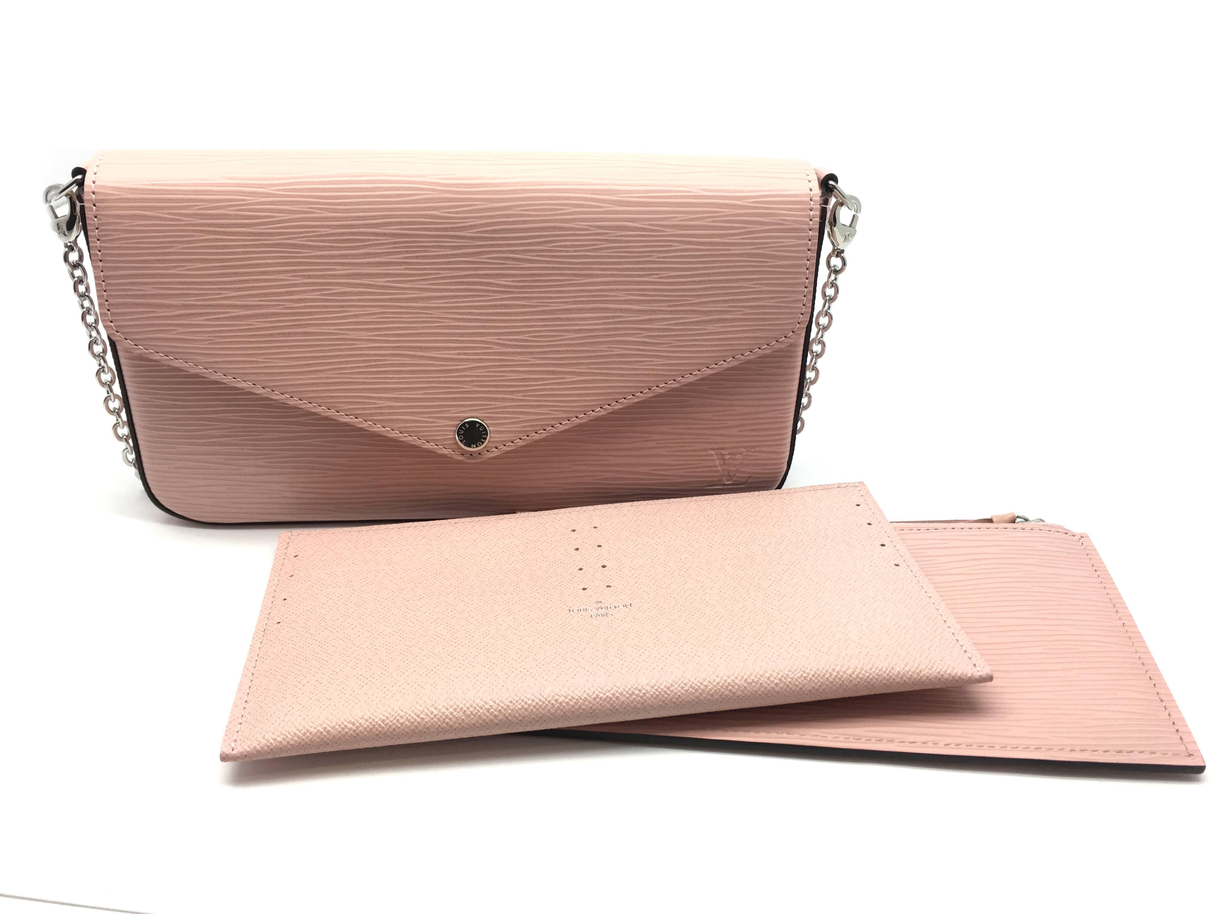 Louis Vuitton Pochette Felicie Pink Epi Crossbody Bag For Sale 4