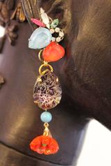 Swarovski Crystal Gold Plated Flower Drop Neon Earrings