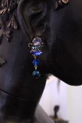 Gold-Plated Swarovski Crystal and Pearl Statement Drop Earrings