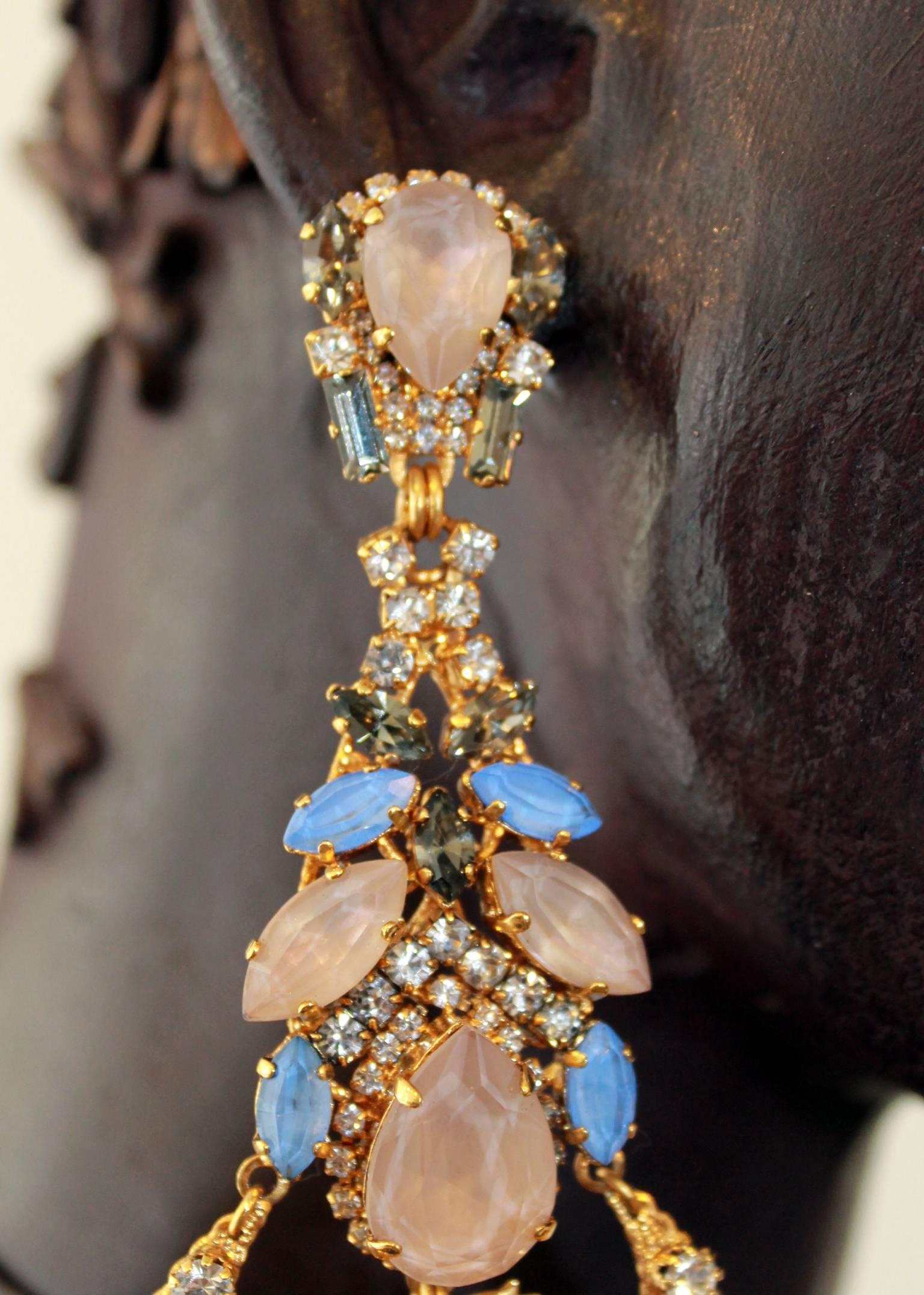 21st Century Modern Huge Chandelier Earrings by VICKISARGE In New Condition For Sale In LONDON, GB