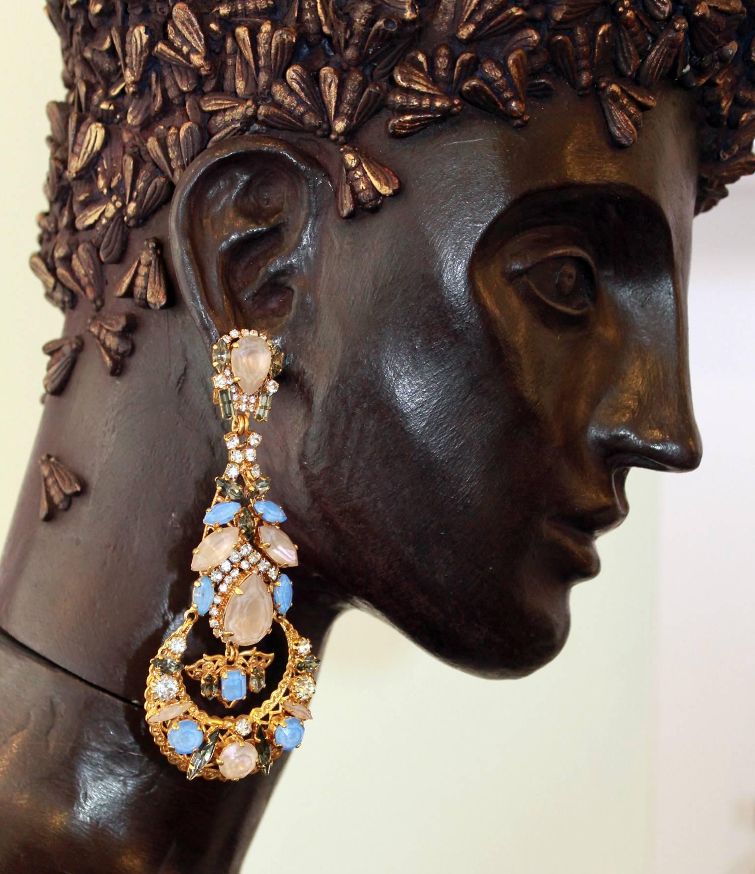 21st Century Modern Huge Chandelier Earrings by VICKISARGE For Sale 2