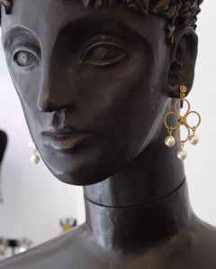 21st Century Modern Small Mother-of-Pearl Floral Earrings by VICKISARGE